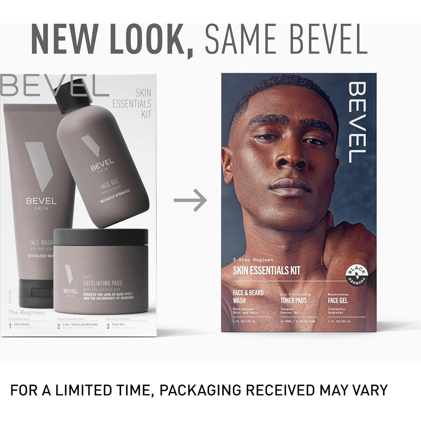Kit de Cuidado de Piel Facial Bevel para Hombres - Limpiador, Exfoliantes y Hidratante