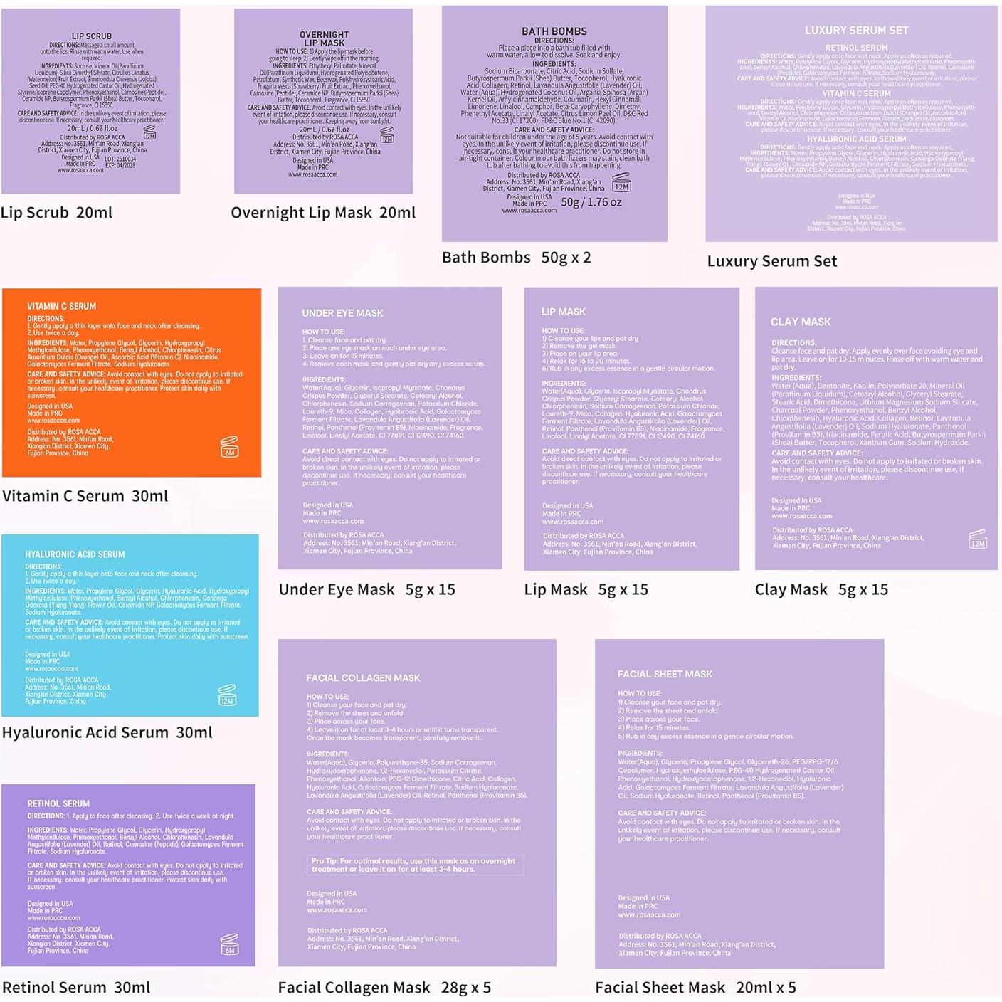 Set de Cuidado Facial RA ROSA ACCA 55 PZS Lavanda