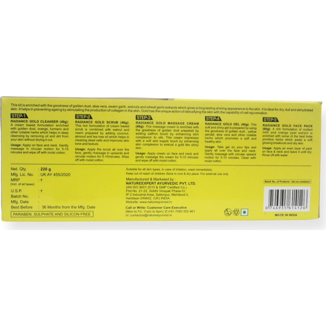 Kit Facial Ayurvédico Plants Care Radiance Gold 210g