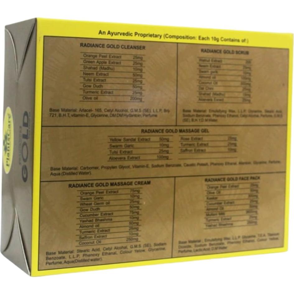 Kit Facial Ayurvédico Plants Care Radiance Gold 210g