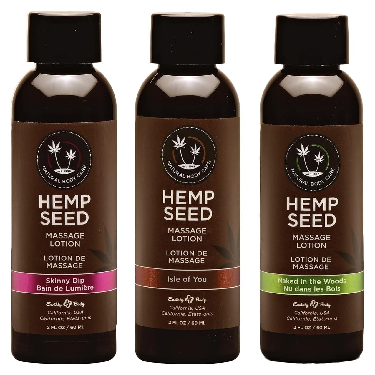 Set de Regalo Loción de Masaje Semilla de Cáñamo Earthly Body 2 oz