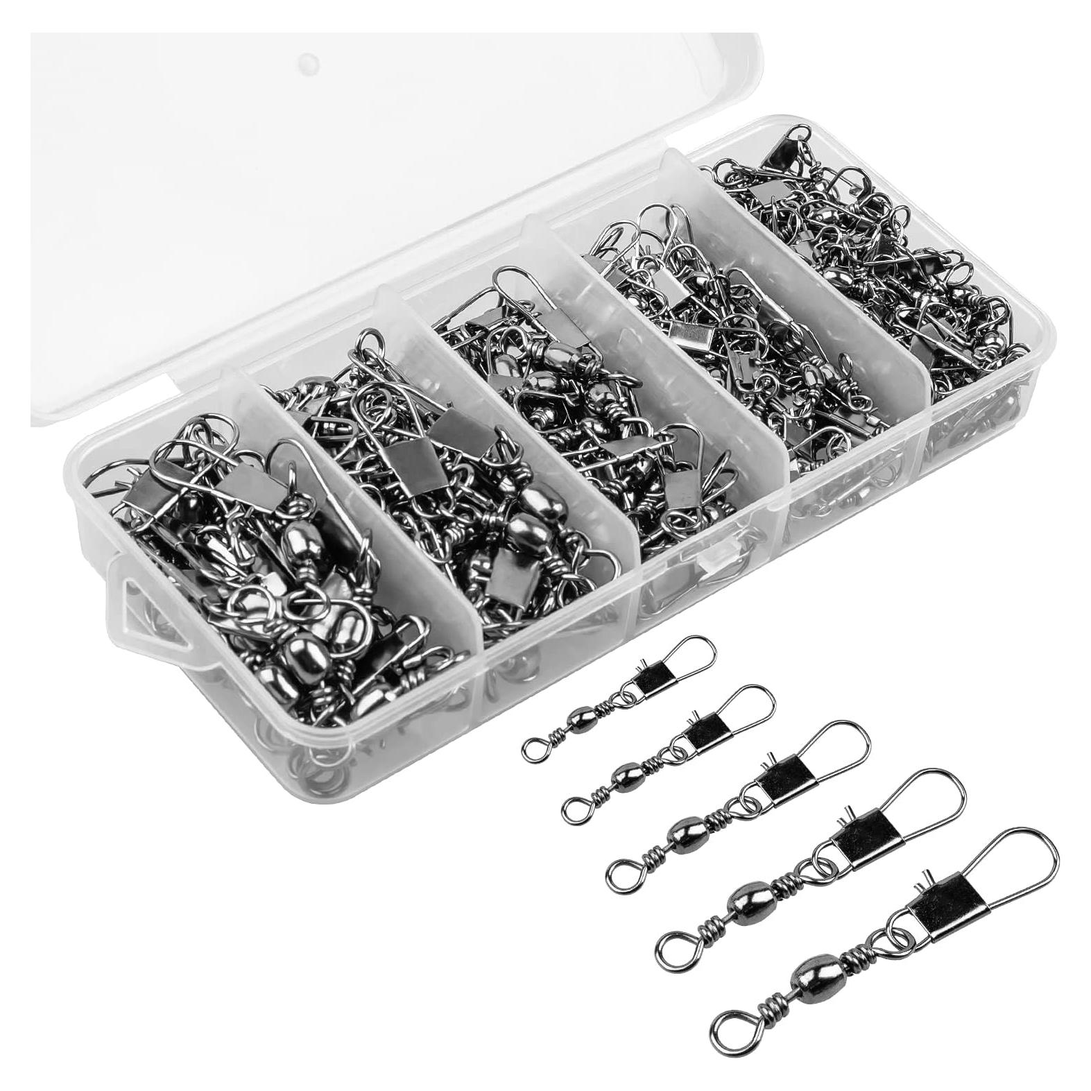 ReeMoo 200PCS Rodillos Giratorios de Pesca con Conectores