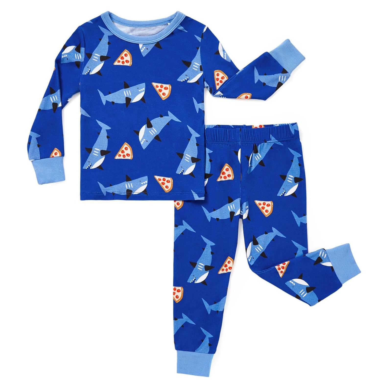 Conjunto de Pijamas de Viscosa de Bambú PATPAT 2T Tiburón Hambriento