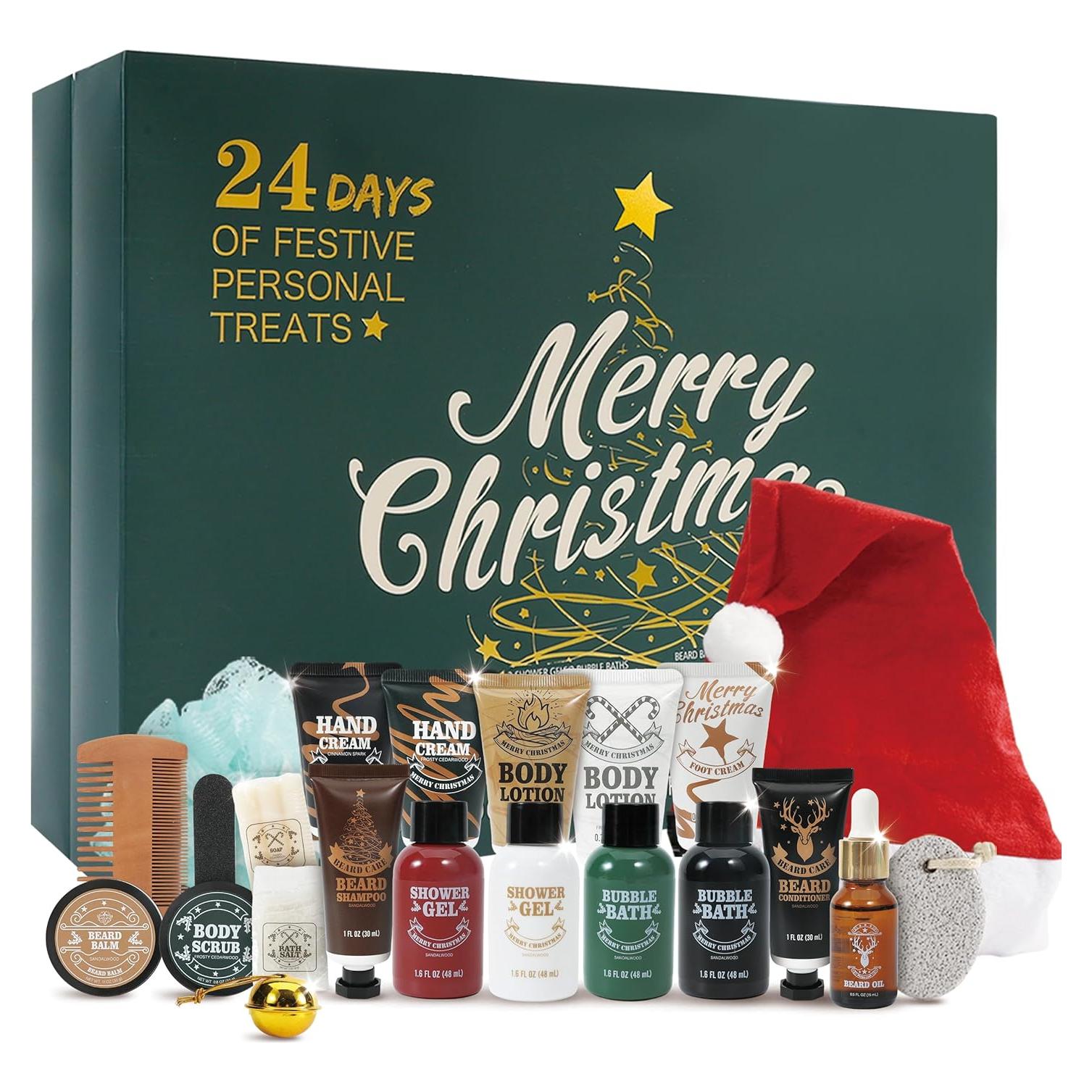 Calendario de Adviento Body & Earth 2025 para Hombres - 24 Regalos de Cuidado de Barba