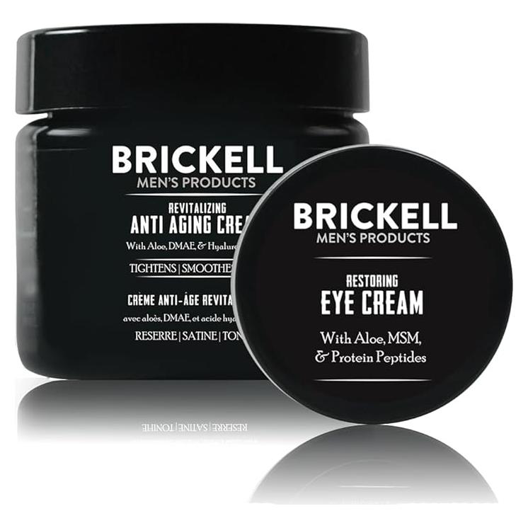 Rutina Antienvejecimiento Brickell para Hombres - Crema Facial y Ojos