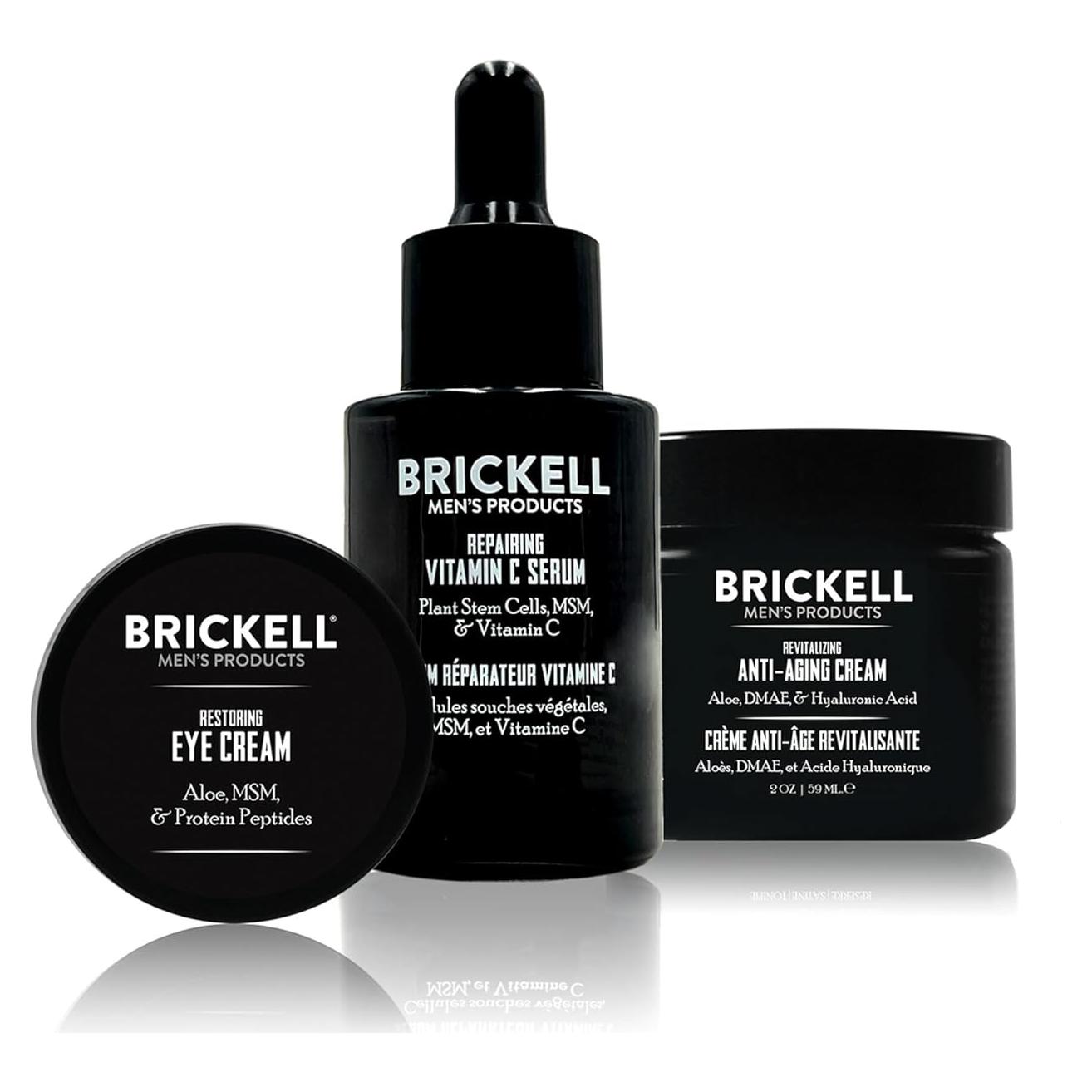 Set Antienvejecimiento para Hombres Brickell - Crema y Suero Facial