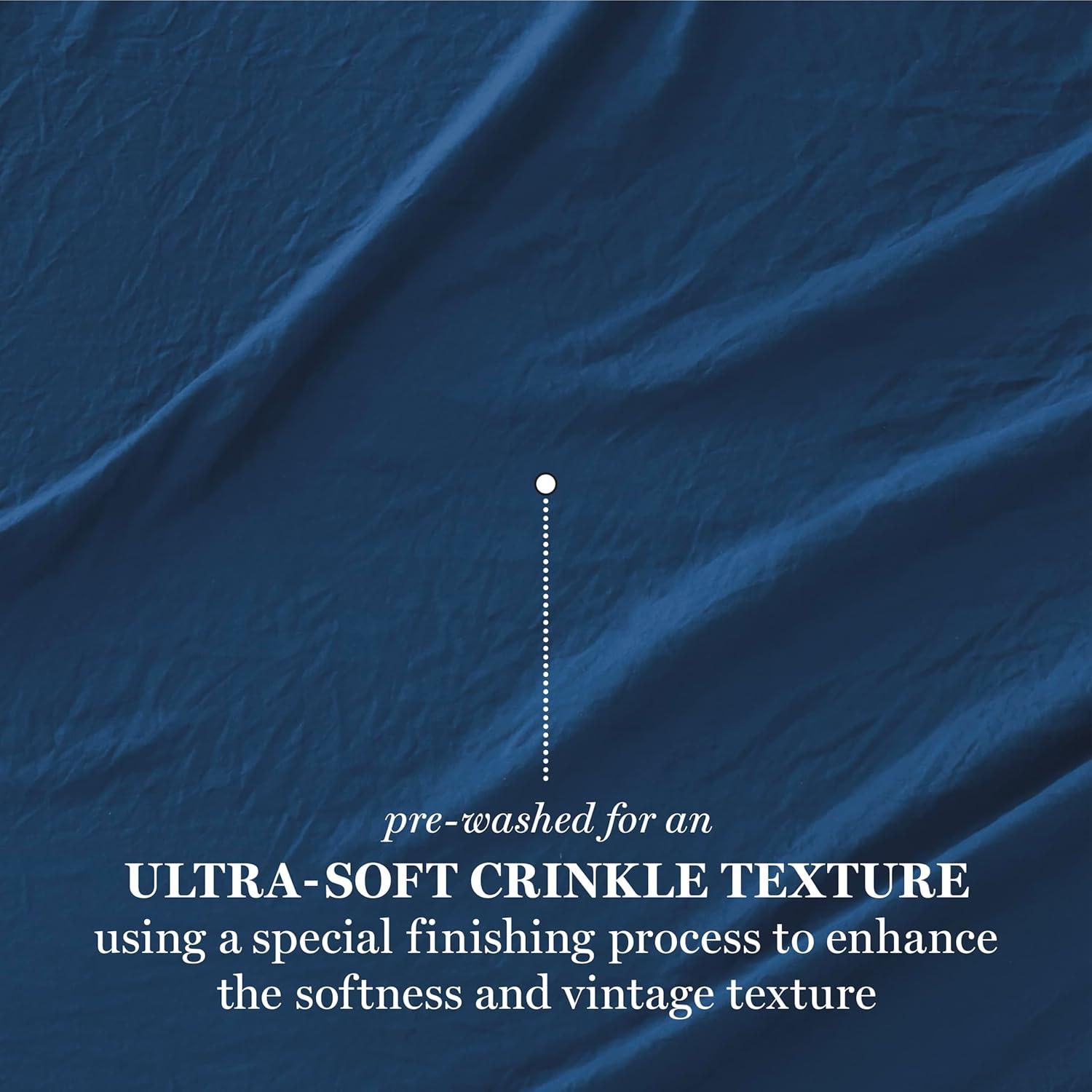 Juego de Sábanas de Microfibra Completo Martha Stewart Marino