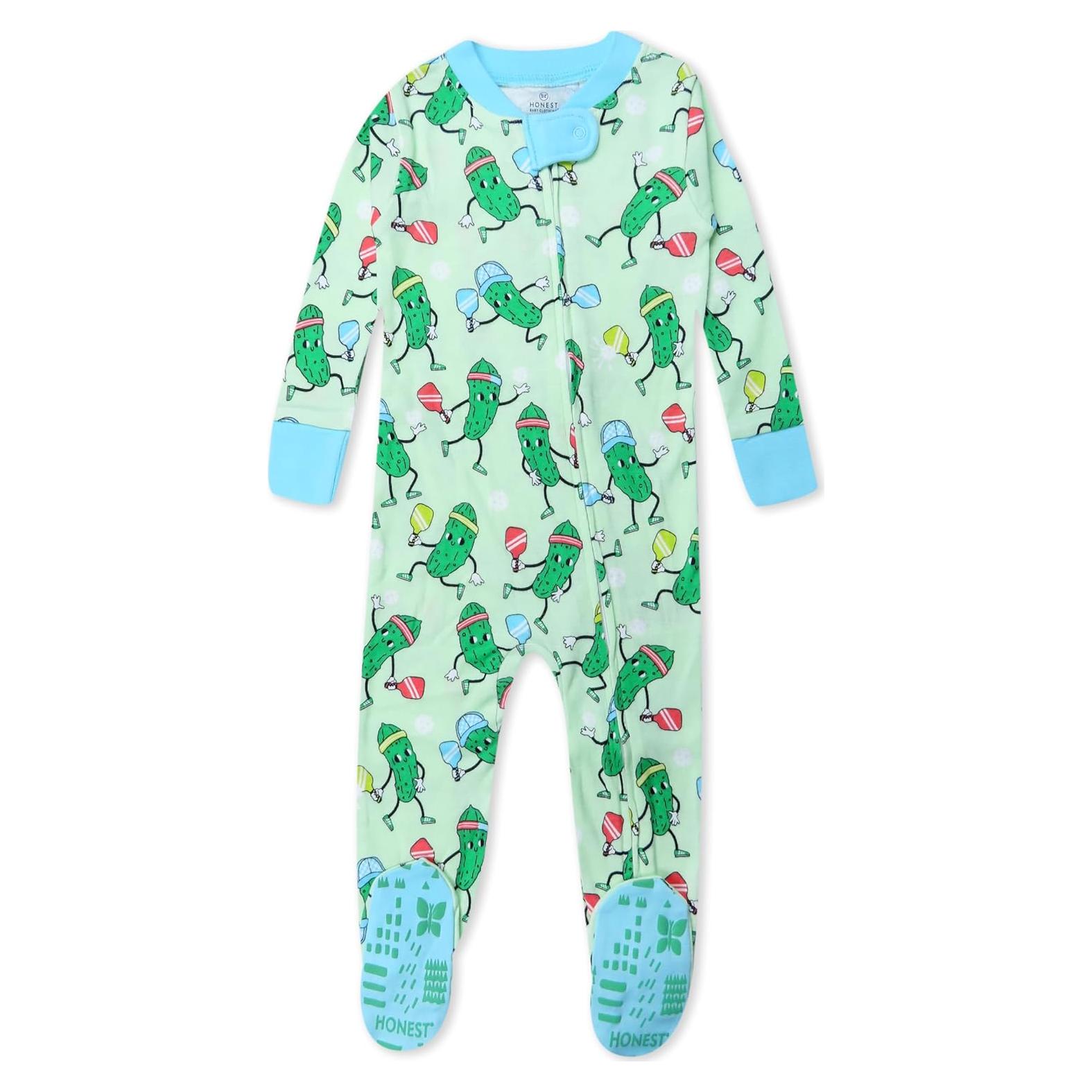 Pijama con pies antideslizantes HonestBaby 100% algodón orgánico 12 meses