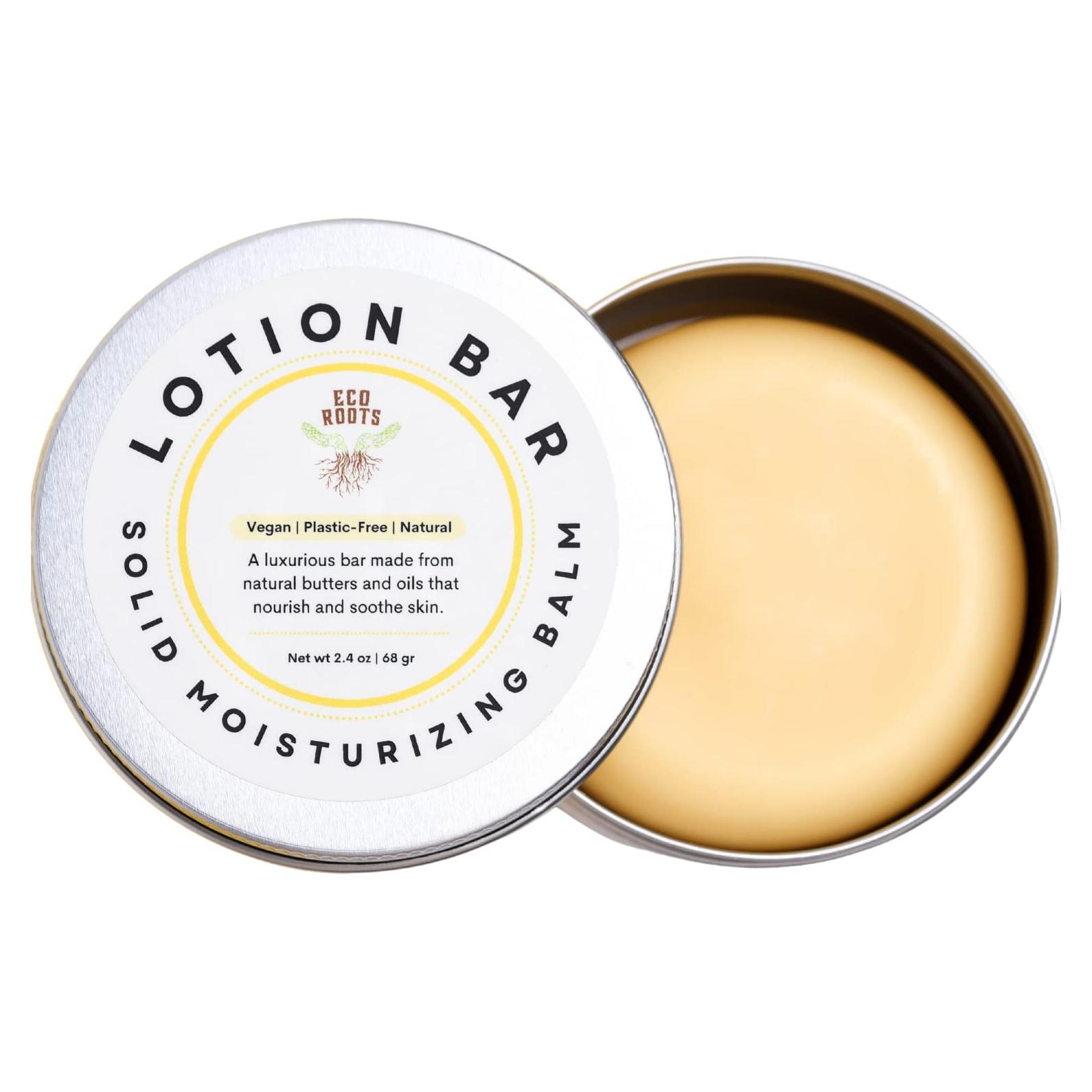 Barra de Loción Vegana EcoRoots 68g - Hidratante Natural Sólido