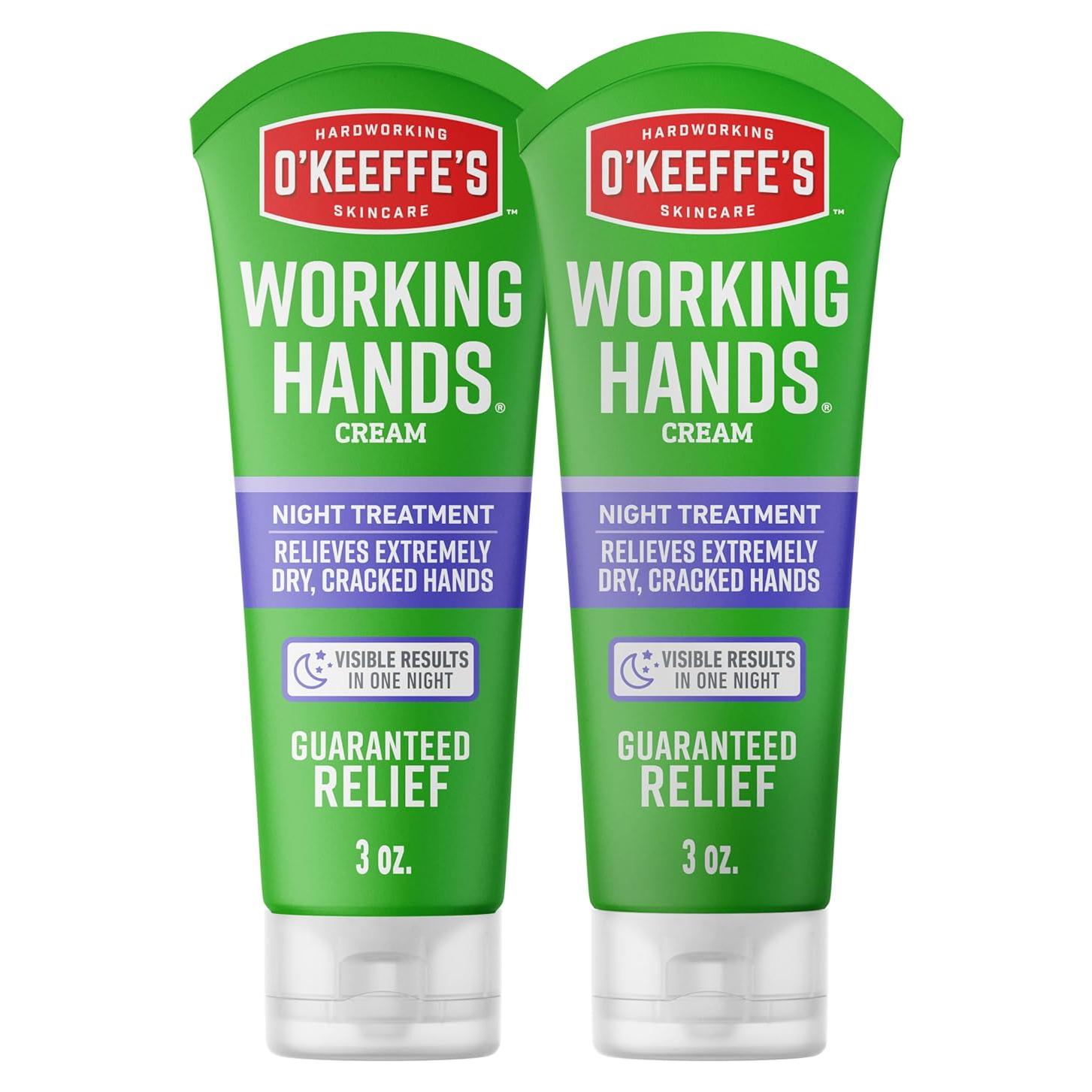 Crema de Manos O'Keeffe's Tratamiento Nocturno 2x3oz - Hipoalergénica