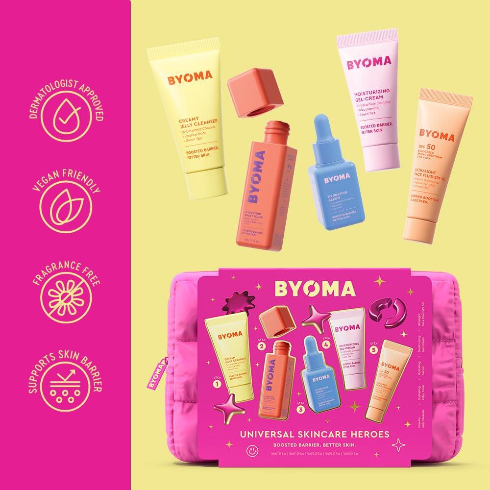Kit de Cuidado de Piel BYOMA - 5 Piezas Hidratantes con SPF 50