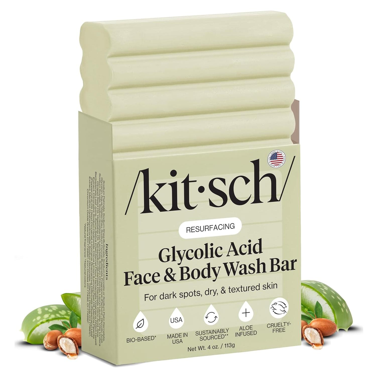 Jabón Exfoliante Kitsch Ácido Glicólico 113g Cara y Cuerpo