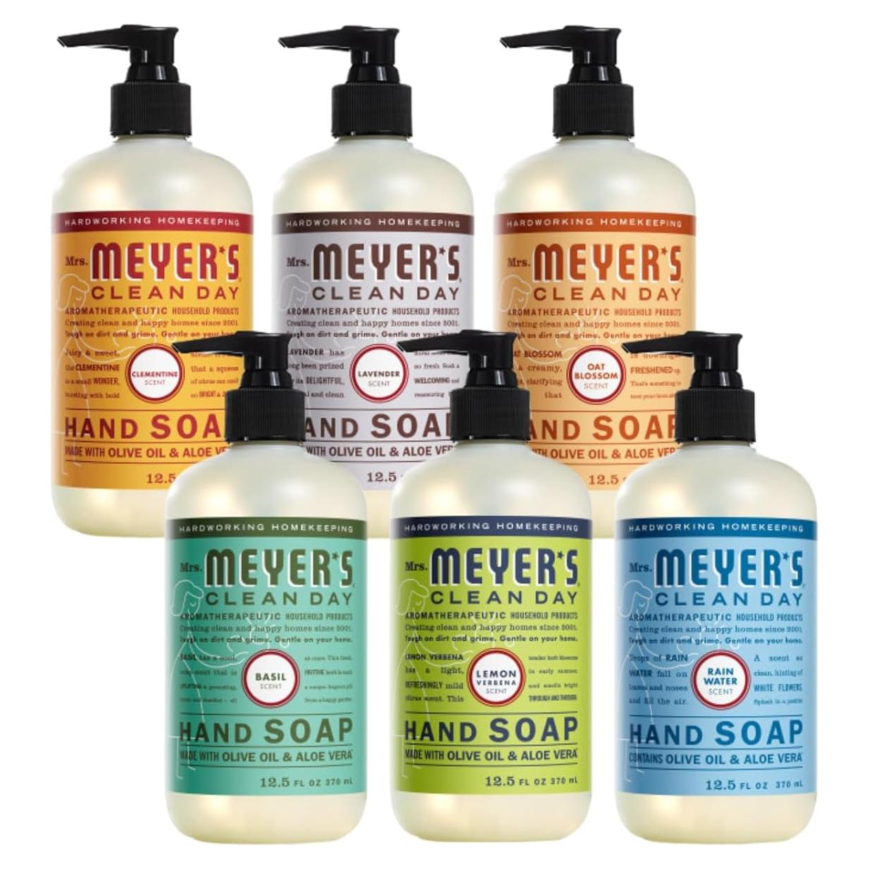 Sopa de Manos Líquida Mrs. Meyer's Clean Day 6 Aromas 354.88 ml