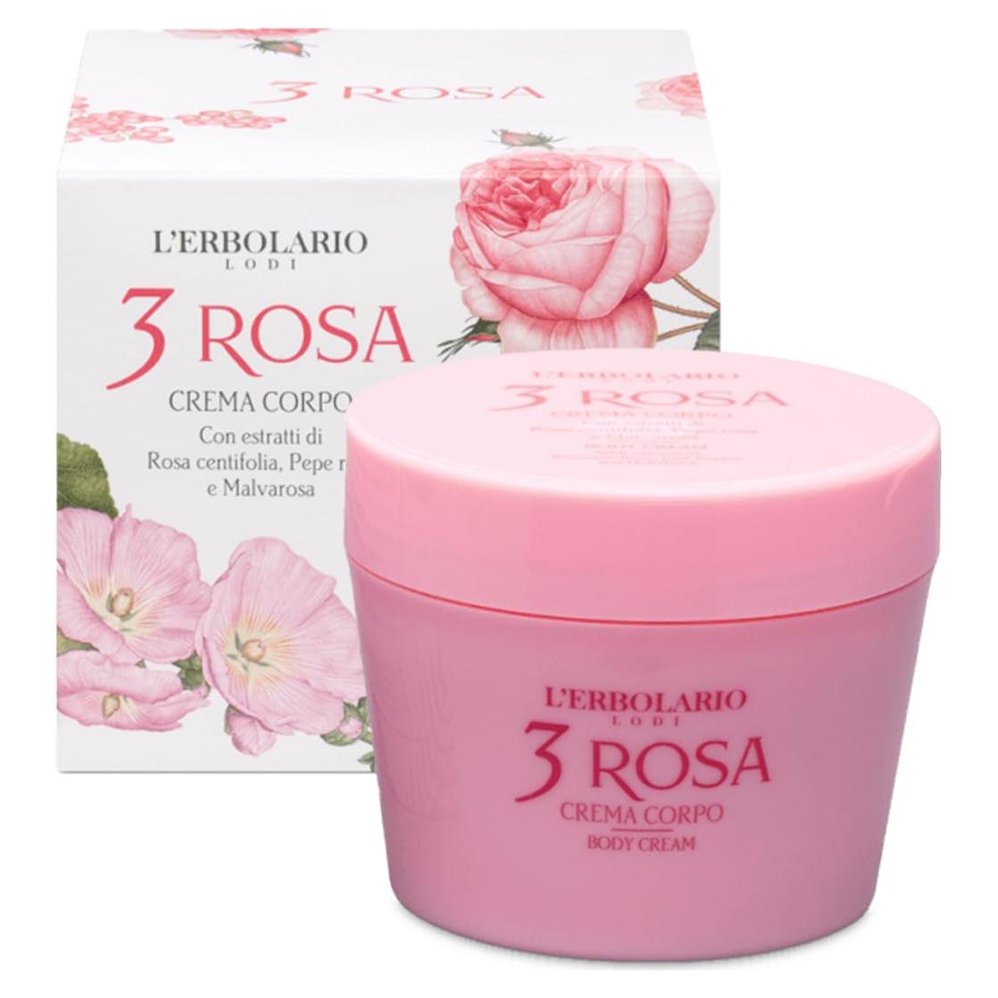 Crema Corporal L'Erbolario 3 Rosa 190 g - Hidratante Piel Seca