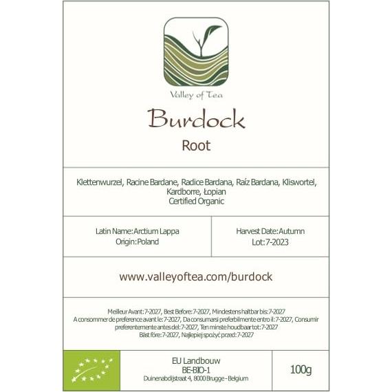 Té de raíz de bardana orgánico Valle del Té 100g