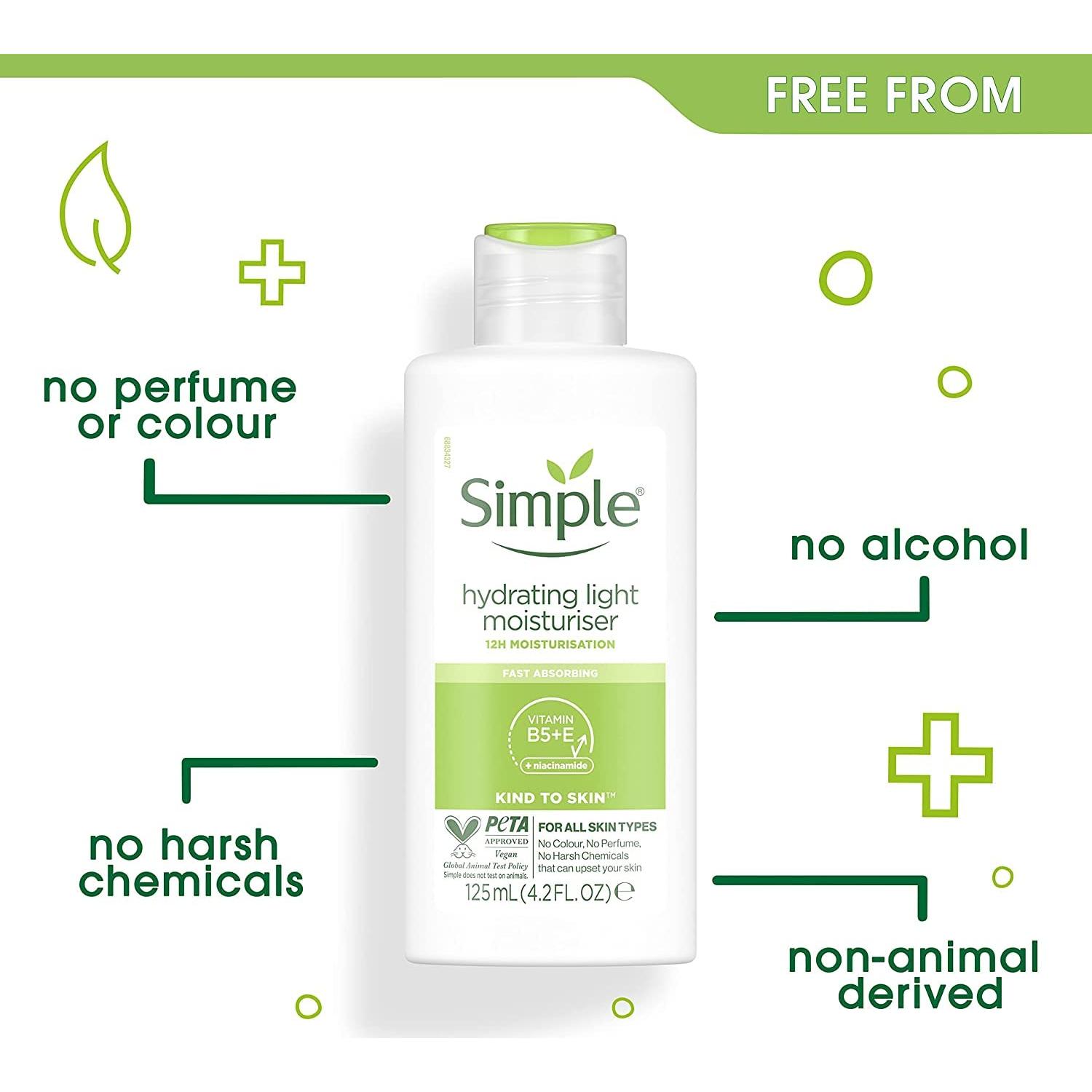 Hidratante Ligero Simple 119 ml Piel Sensible Sin Perfume