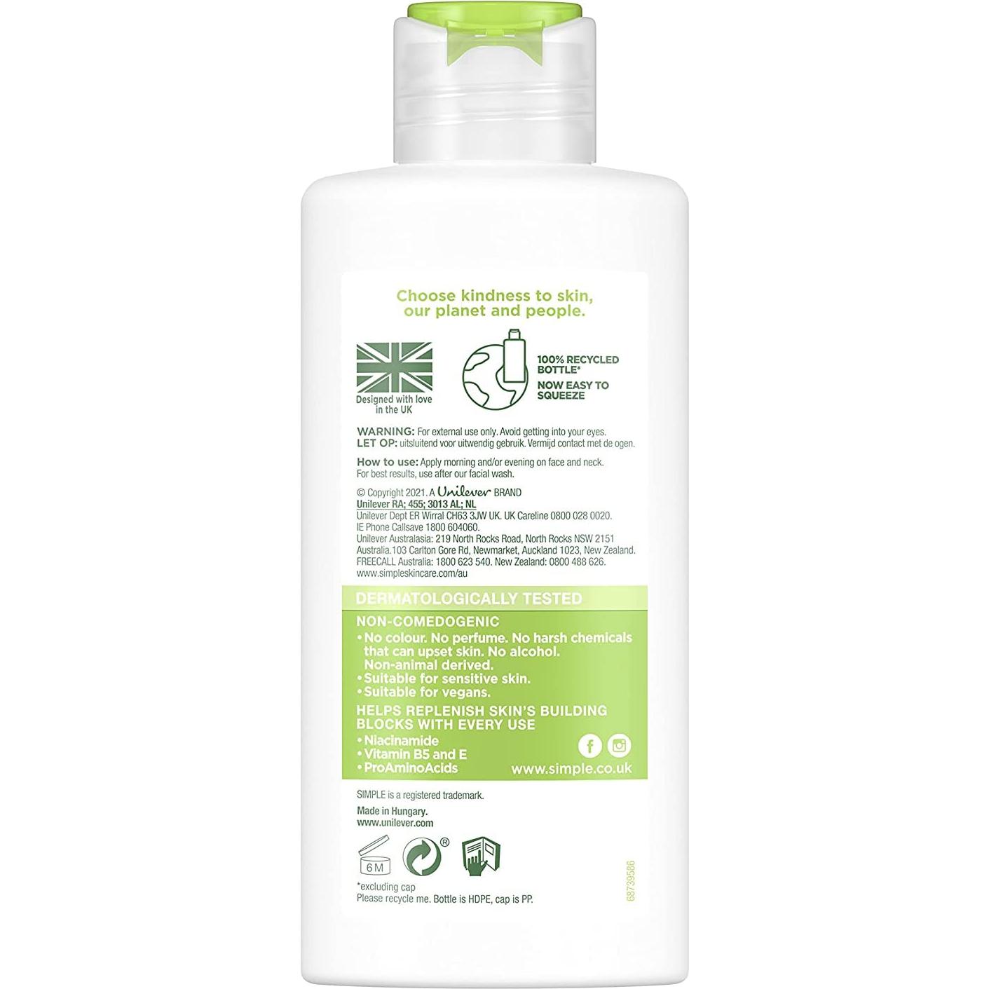 Hidratante Ligero Simple 119 ml Piel Sensible Sin Perfume