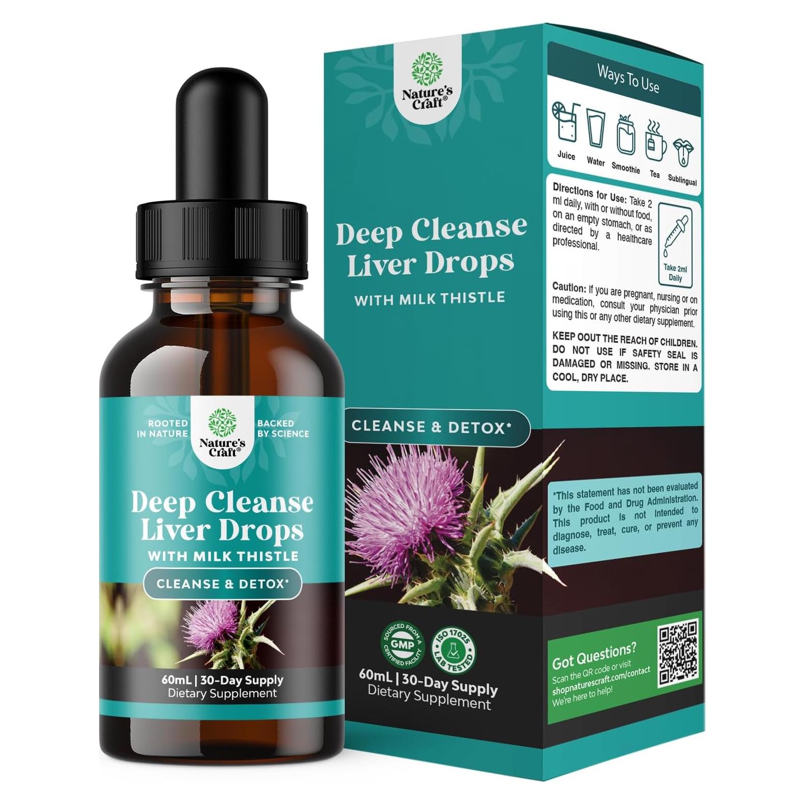 Gotas Líquidas de Cardo Mariano Natures Craft 60 ml - Detox Hígado