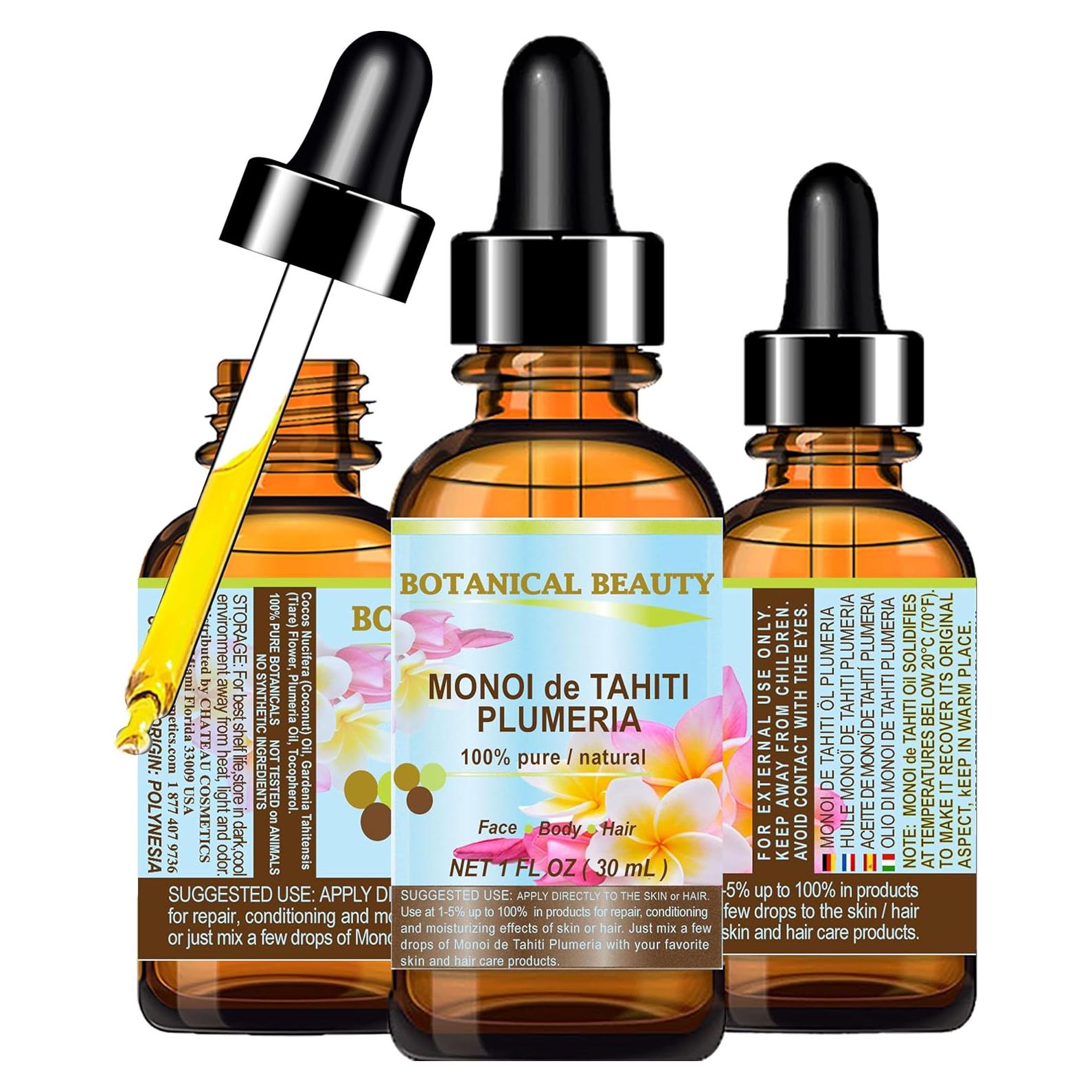 Aceite Monoi de Tahiti Plumeria Belleza Botánica 30 ml