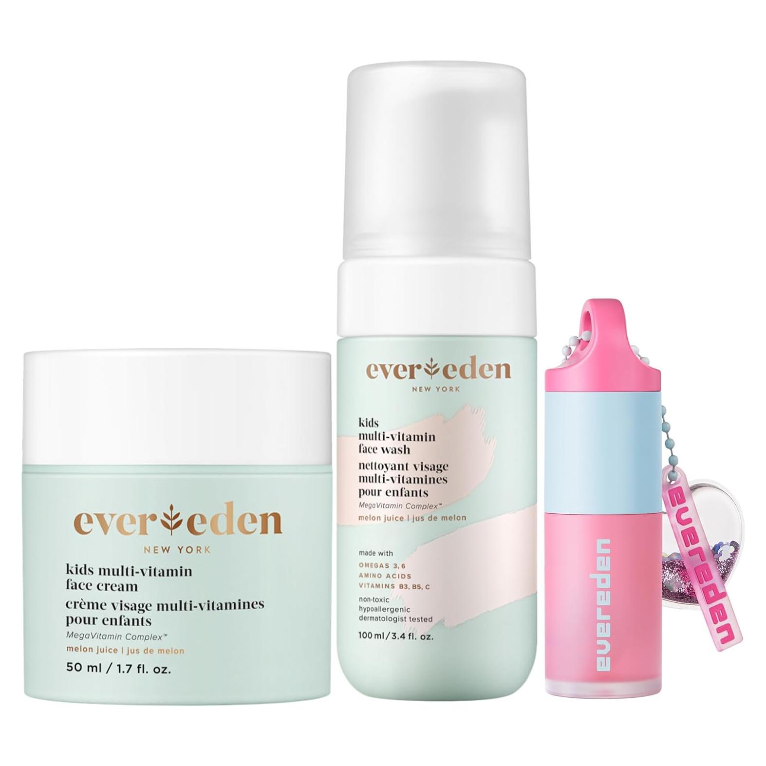 Set de Cuidado Facial y Labial Vegano Evereden para Niños 3+