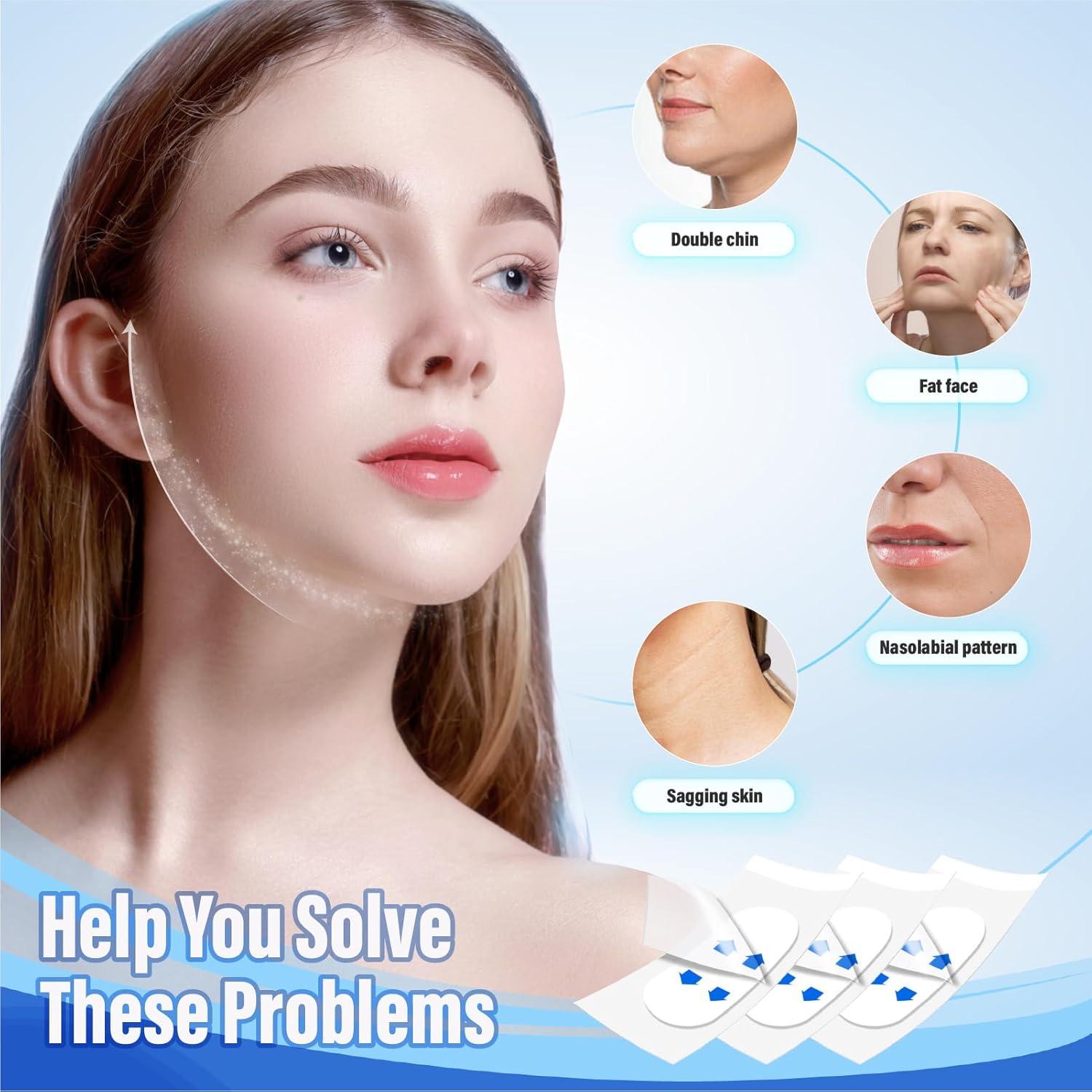 Cinta Levantadora Facial Invisible YAGUVI 128 Piezas Efecto V