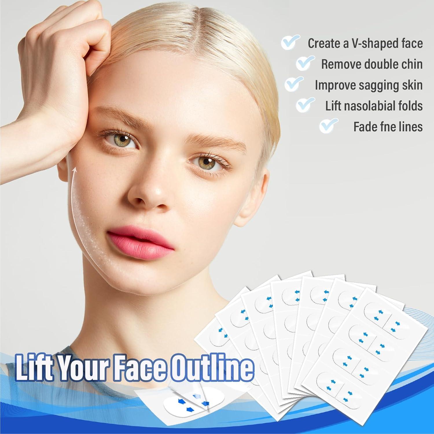 Cinta Levantadora Facial Invisible YAGUVI 128 Piezas Efecto V