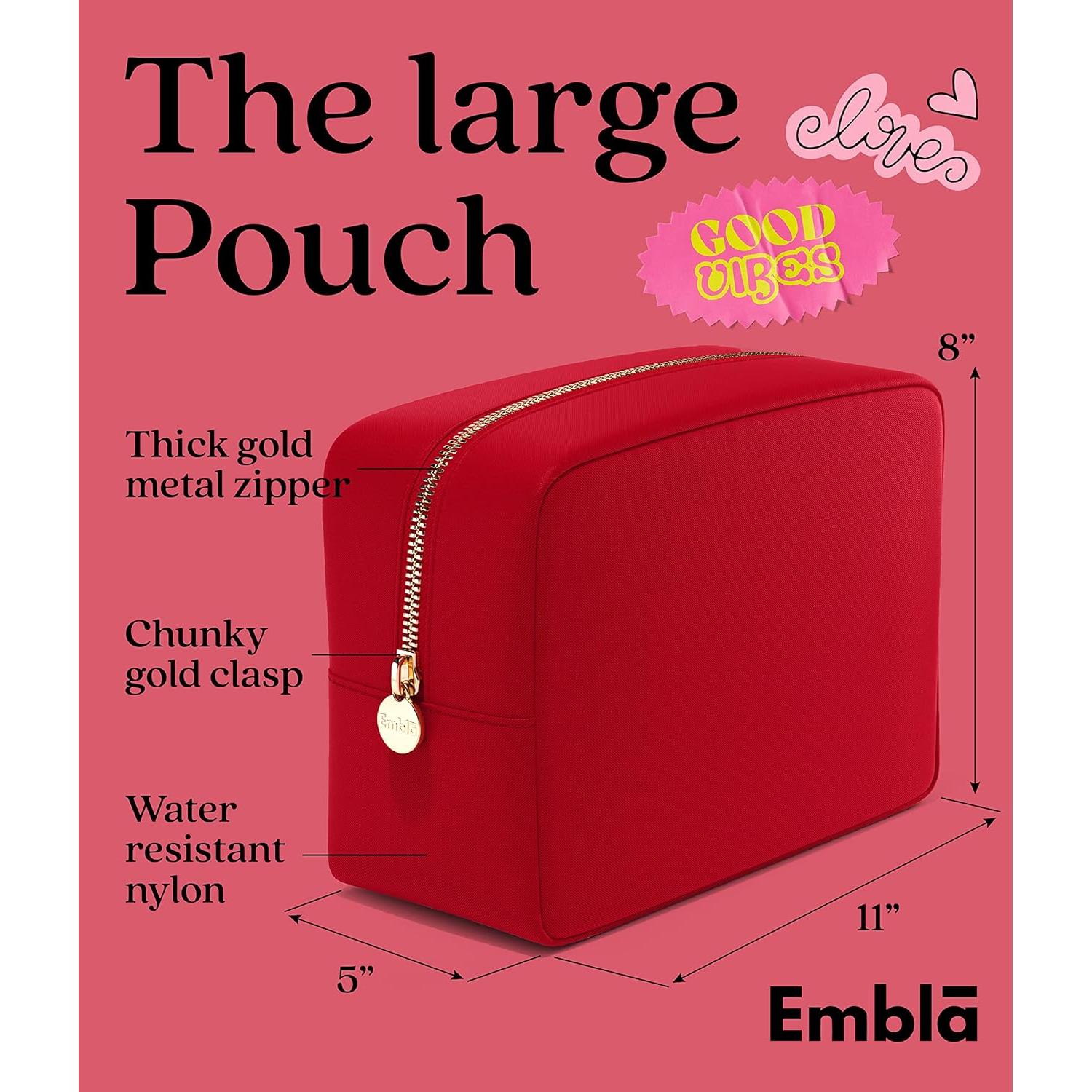 Bolsa de Maquillaje Embla Grande Rojo Rubí - Organizador de Viaje