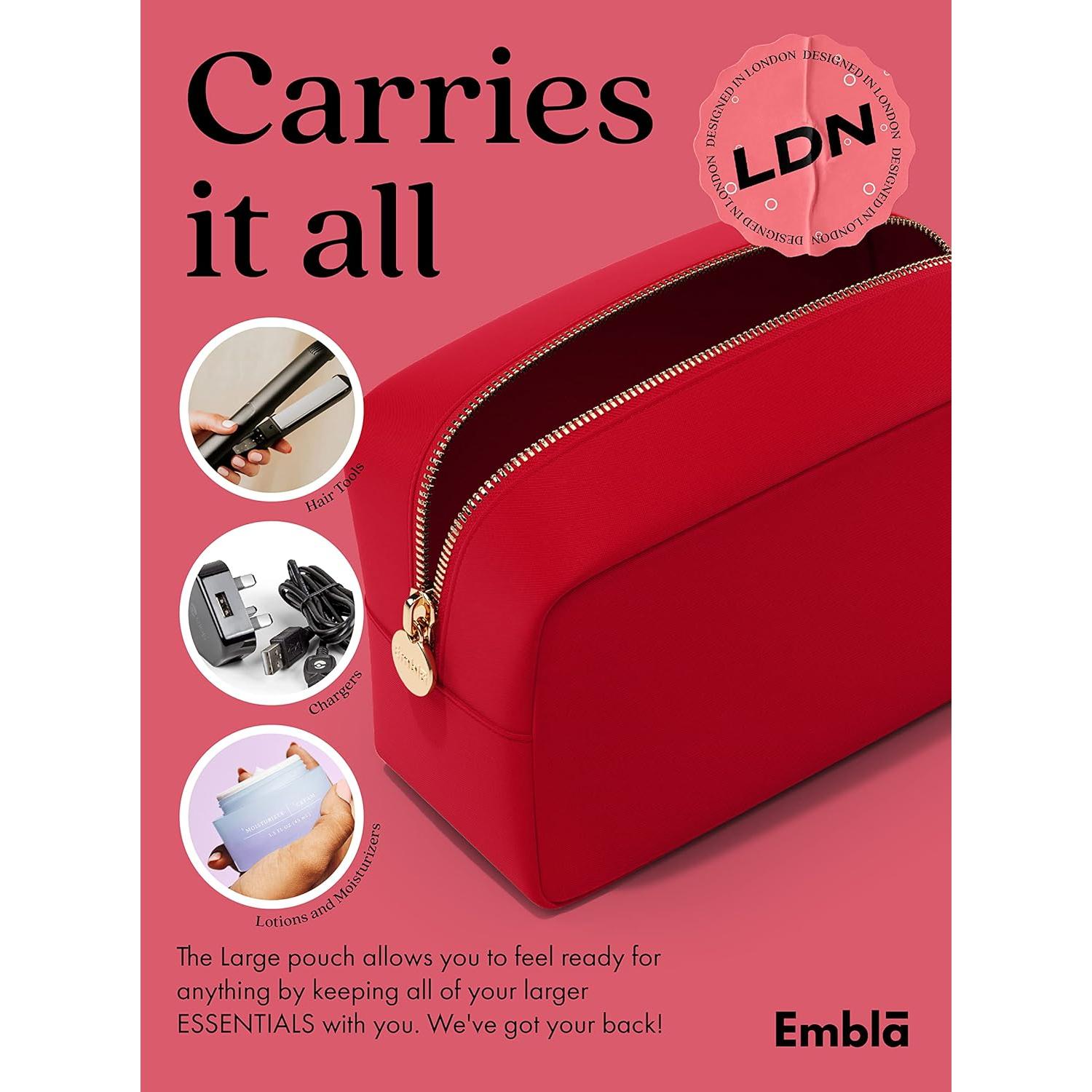 Bolsa de Maquillaje Embla Grande Rojo Rubí - Organizador de Viaje