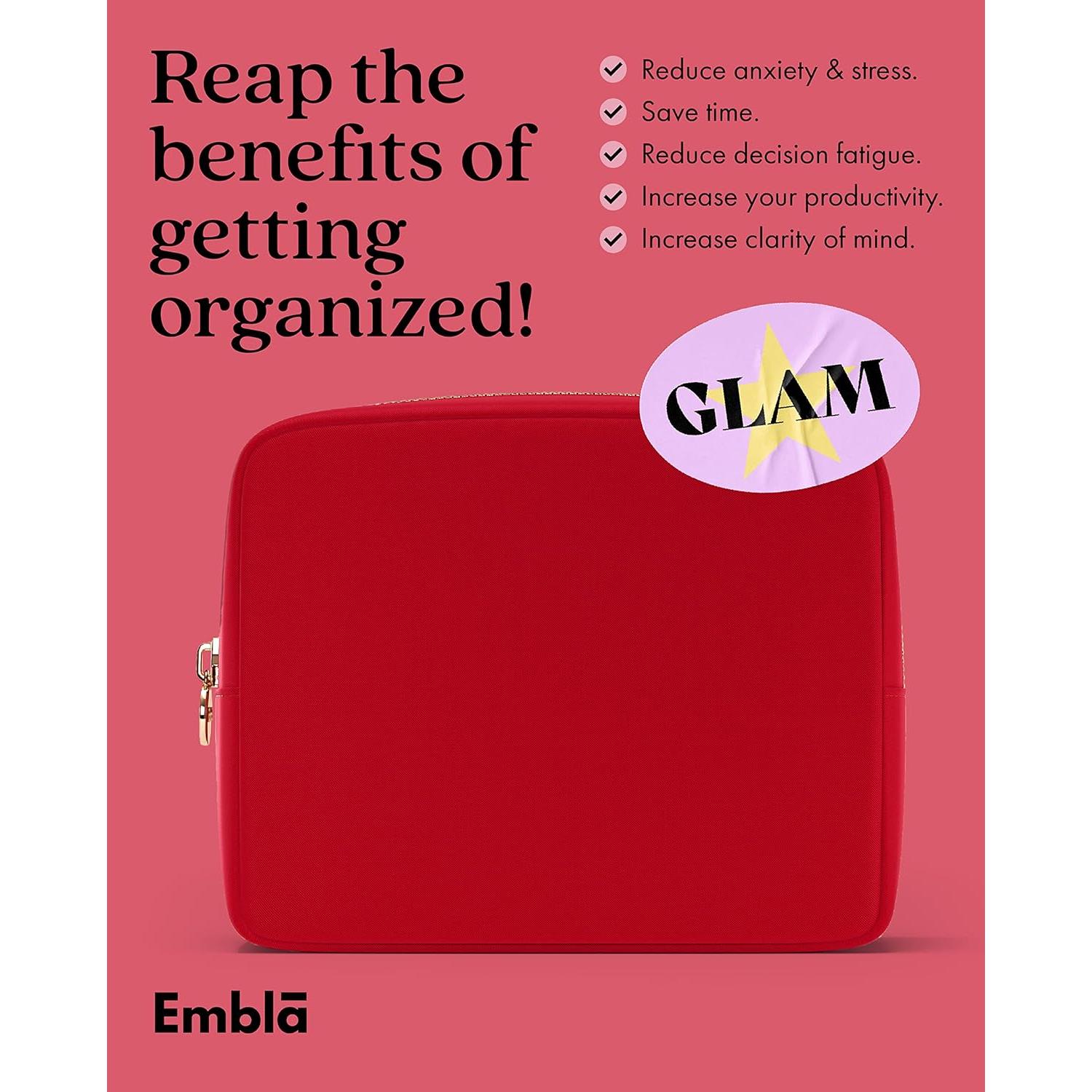 Bolsa de Maquillaje Embla Grande Rojo Rubí - Organizador de Viaje