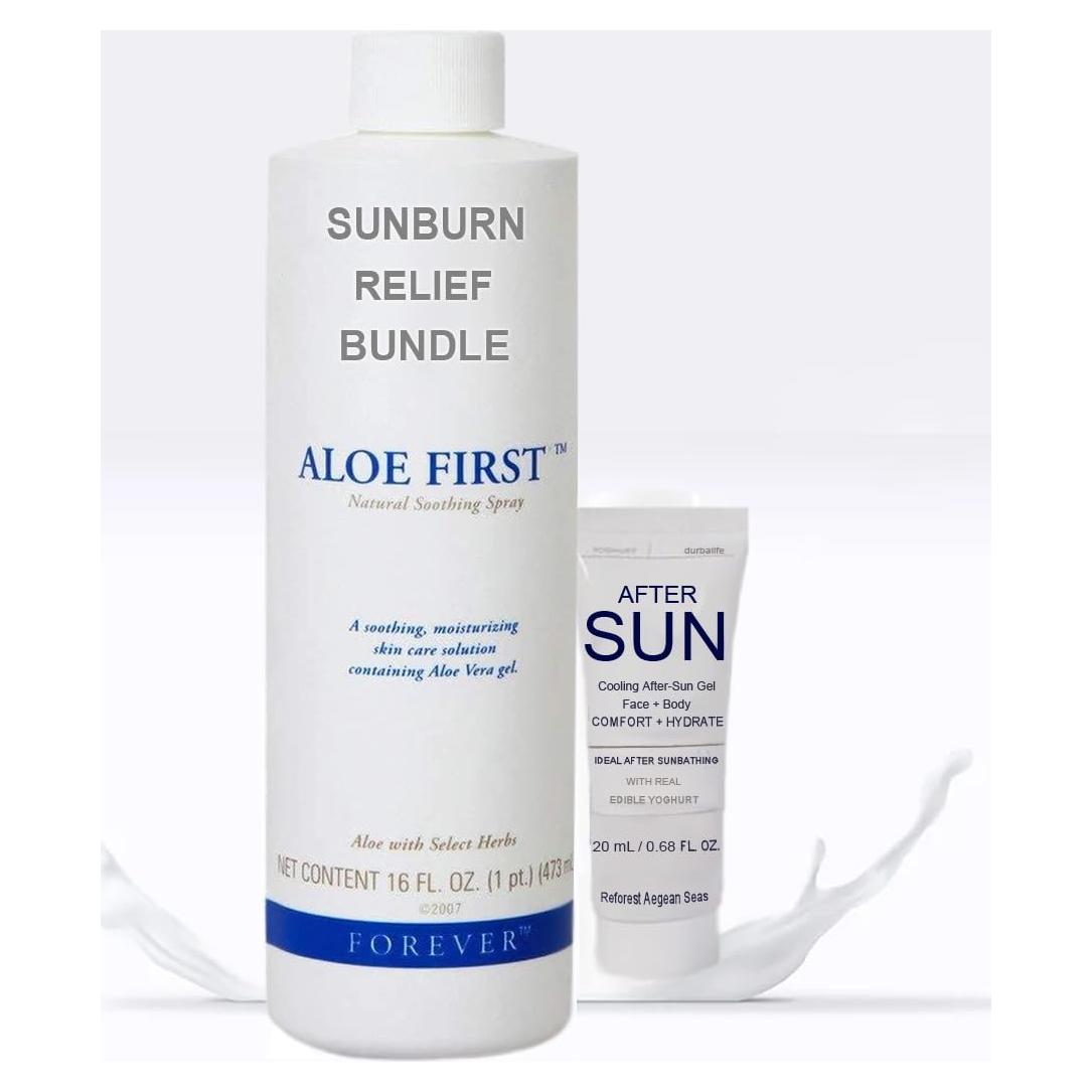 Paquete Alivio Quemaduras Solares Aloe First 500 mL + Gel 20 mL