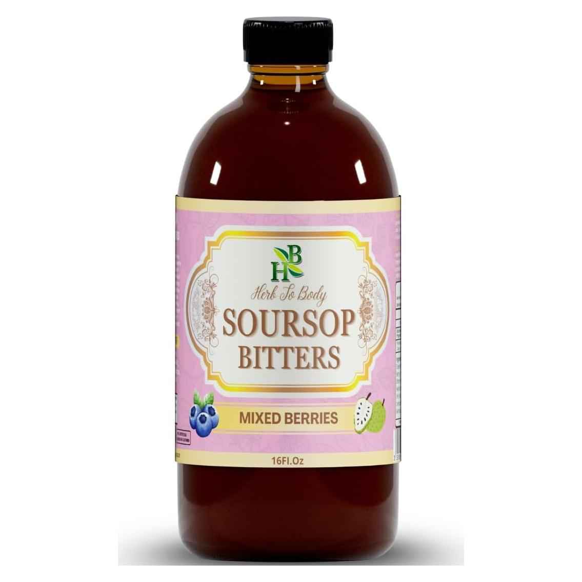 Líquido Amargo de Soursop con Berries Mixtas Herb To Body 473ml