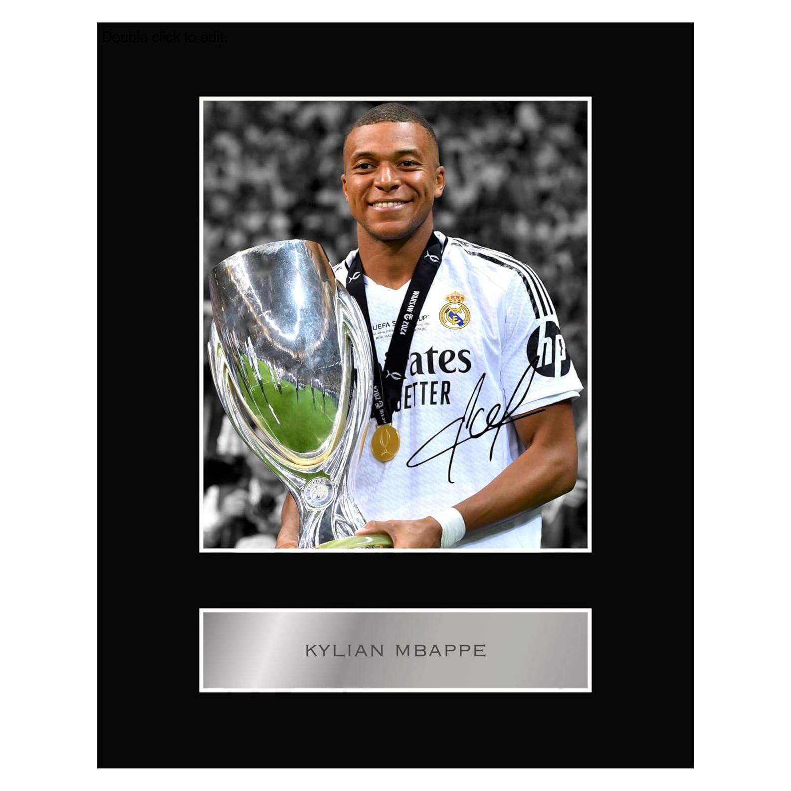 Foto Montada Firmada Kylian Mbappe #11 25.4x20.3 cm
