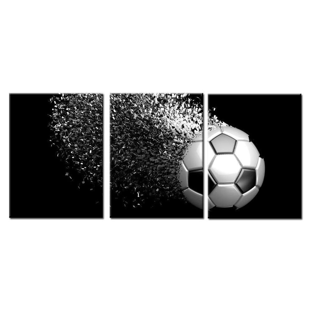 Arte de Pared Balones de Fútbol Jingtao 3 Piezas 30x40cm