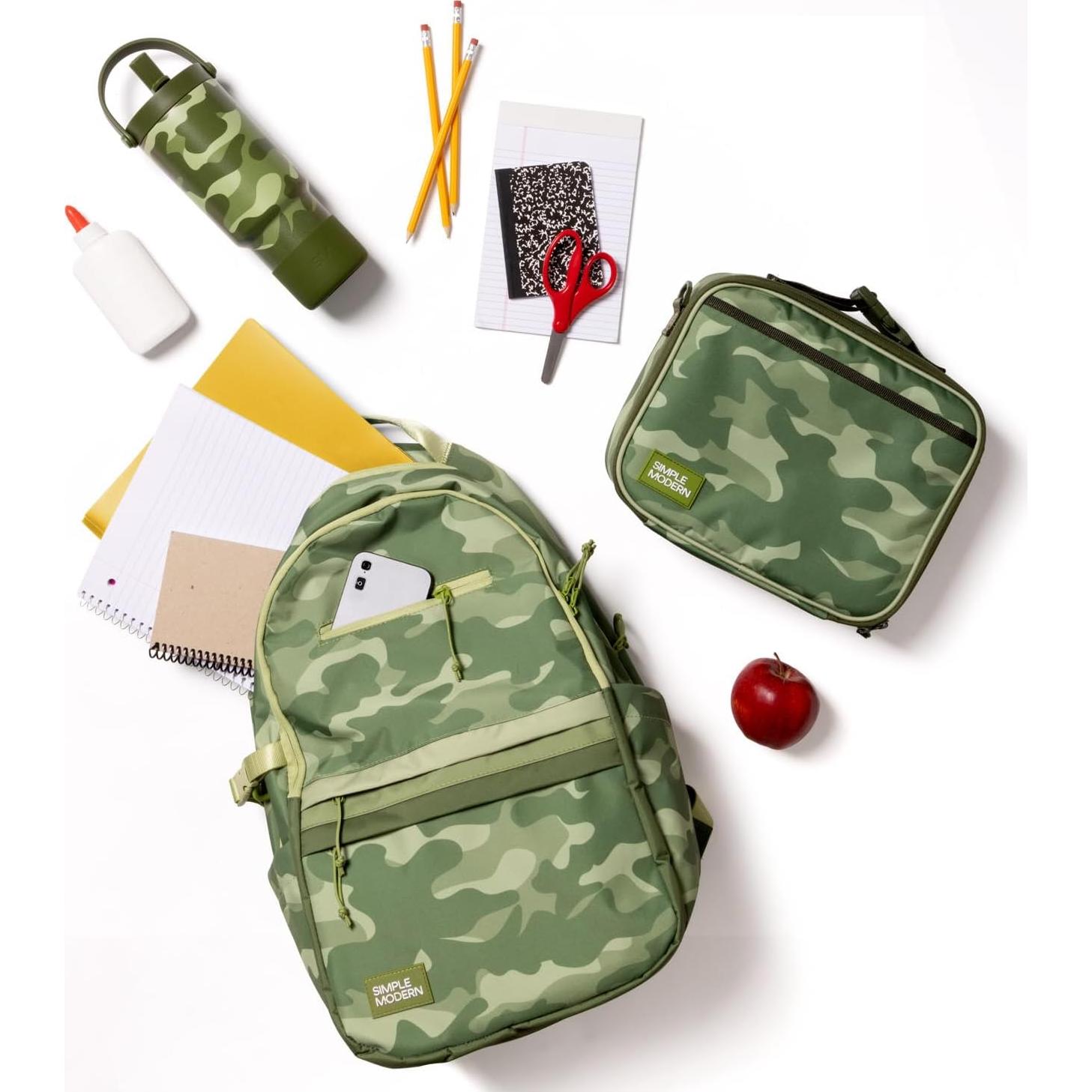 Mochila Simple Modern Ellis 25L Cuadrícula Negra y Blanca