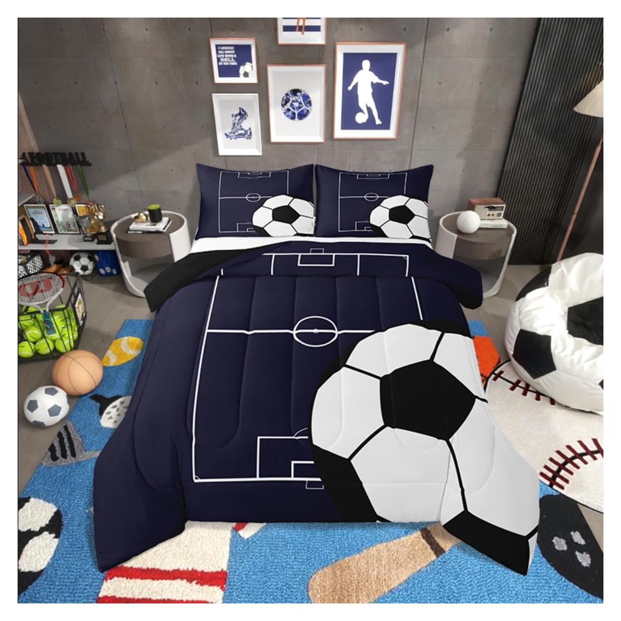 Conjunto de Edredón Erosebridal Fútbol Individual 173x229cm