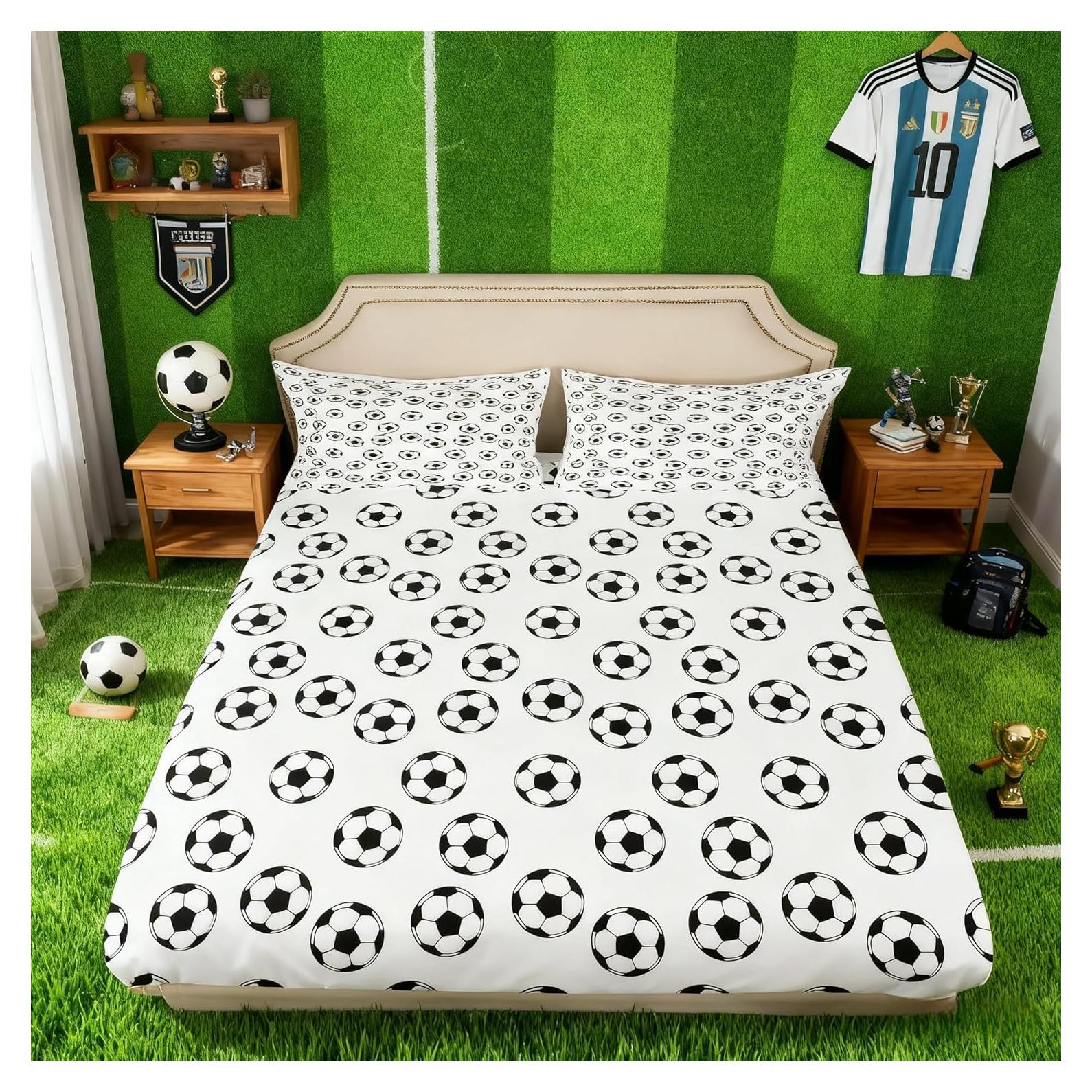 Juego de Sábanas Ajustadas Manfei Tamaño Completo Fútbol
