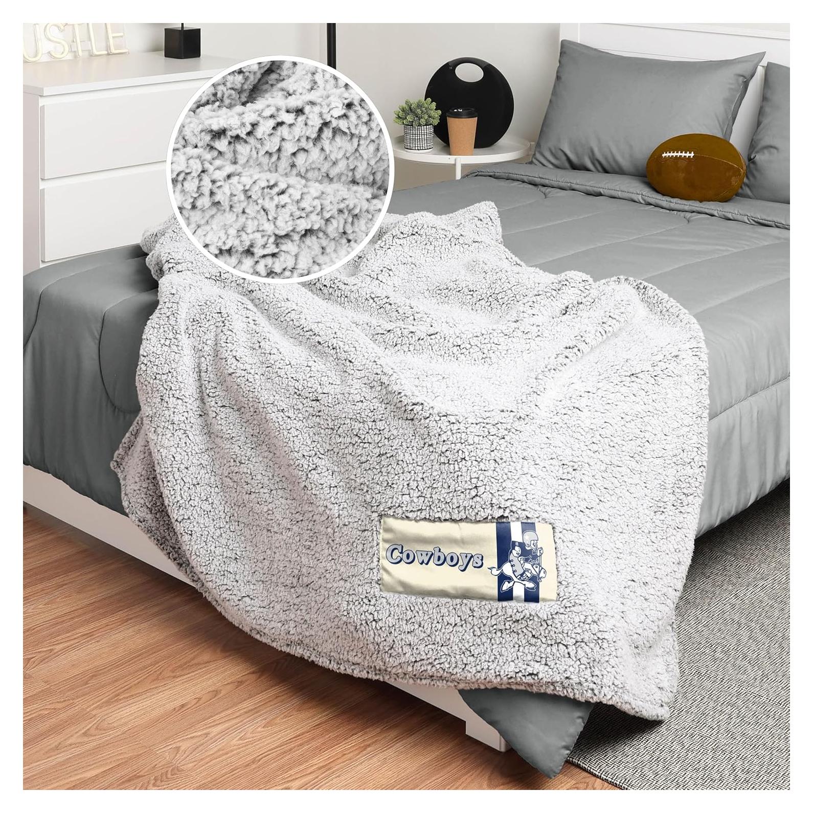 Manta Sherpa Retro Dallas Cowboys FOCO 152x178 cm Oficial