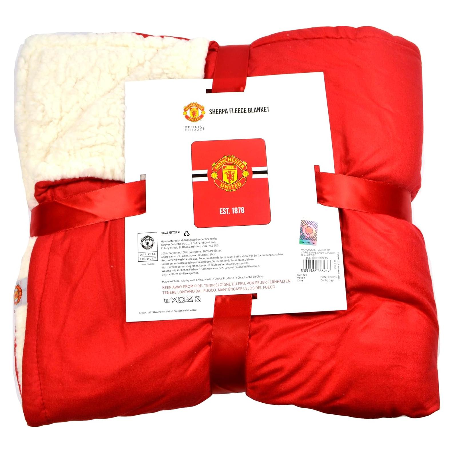 Manta Sherpa Plush FOCO Manchester United 150x125cm