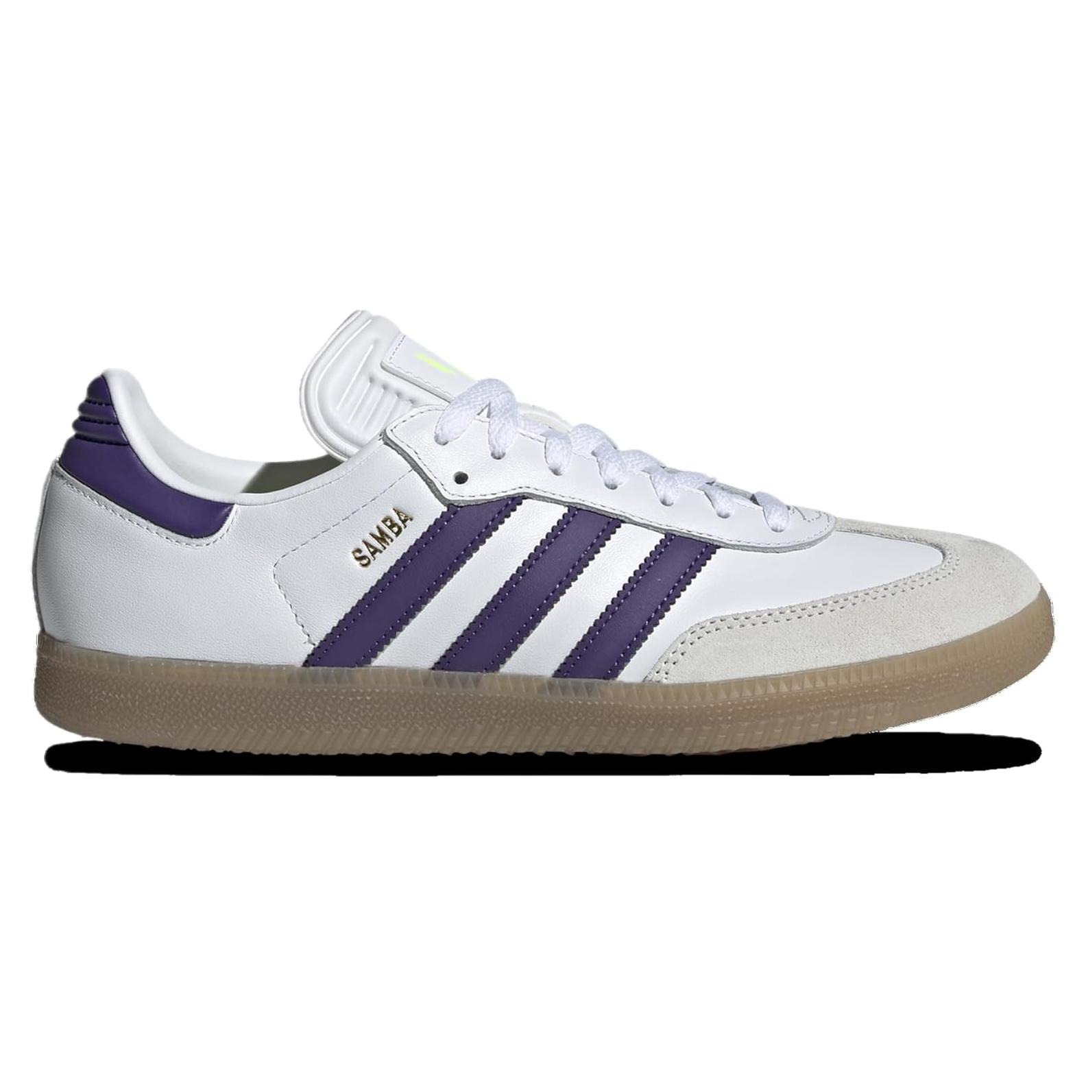 Zapatos de fútbol adidas Samba Messi Hombre IH8161 Blanco/Púrpura Talla 10