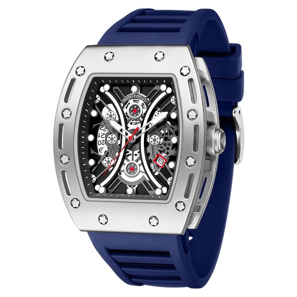 Reloj de Pulsera Hombre YUNSML Cronógrafo Azul 48mm