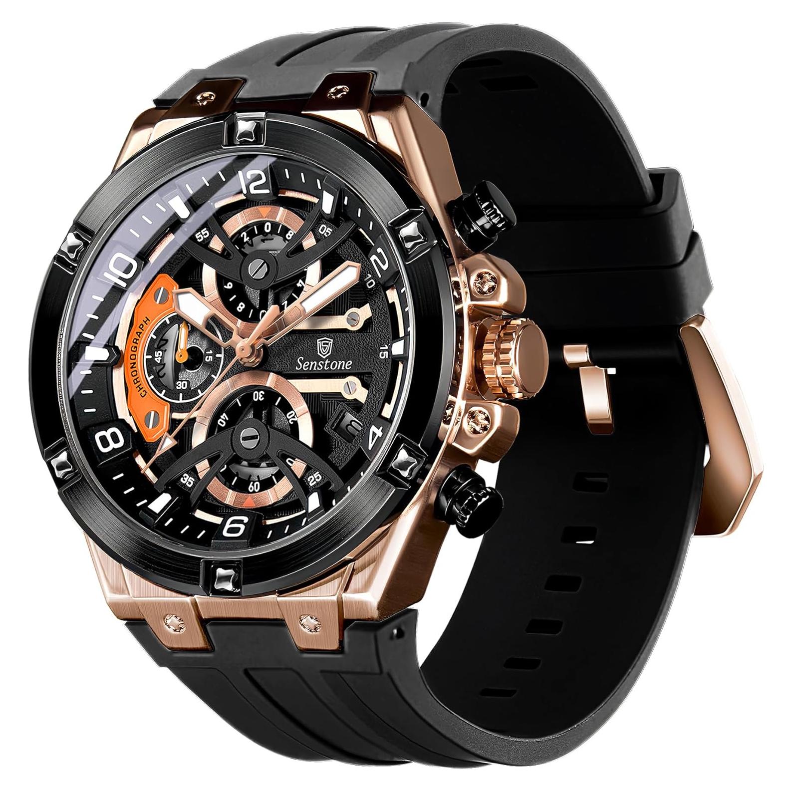 Reloj deportivo Senstone hombre cuarzo analógico 30m impermeable