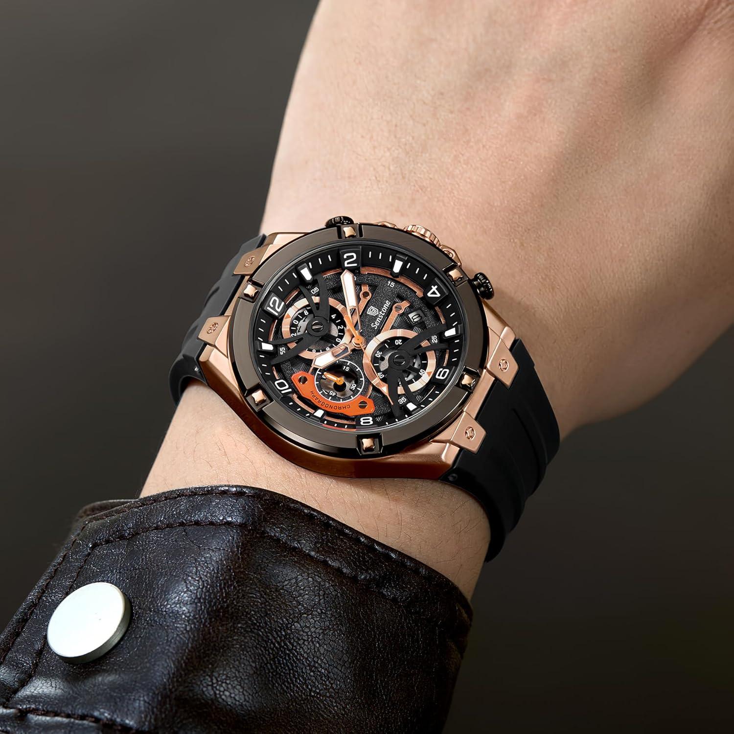 Reloj deportivo Senstone hombre cuarzo analógico 30m impermeable