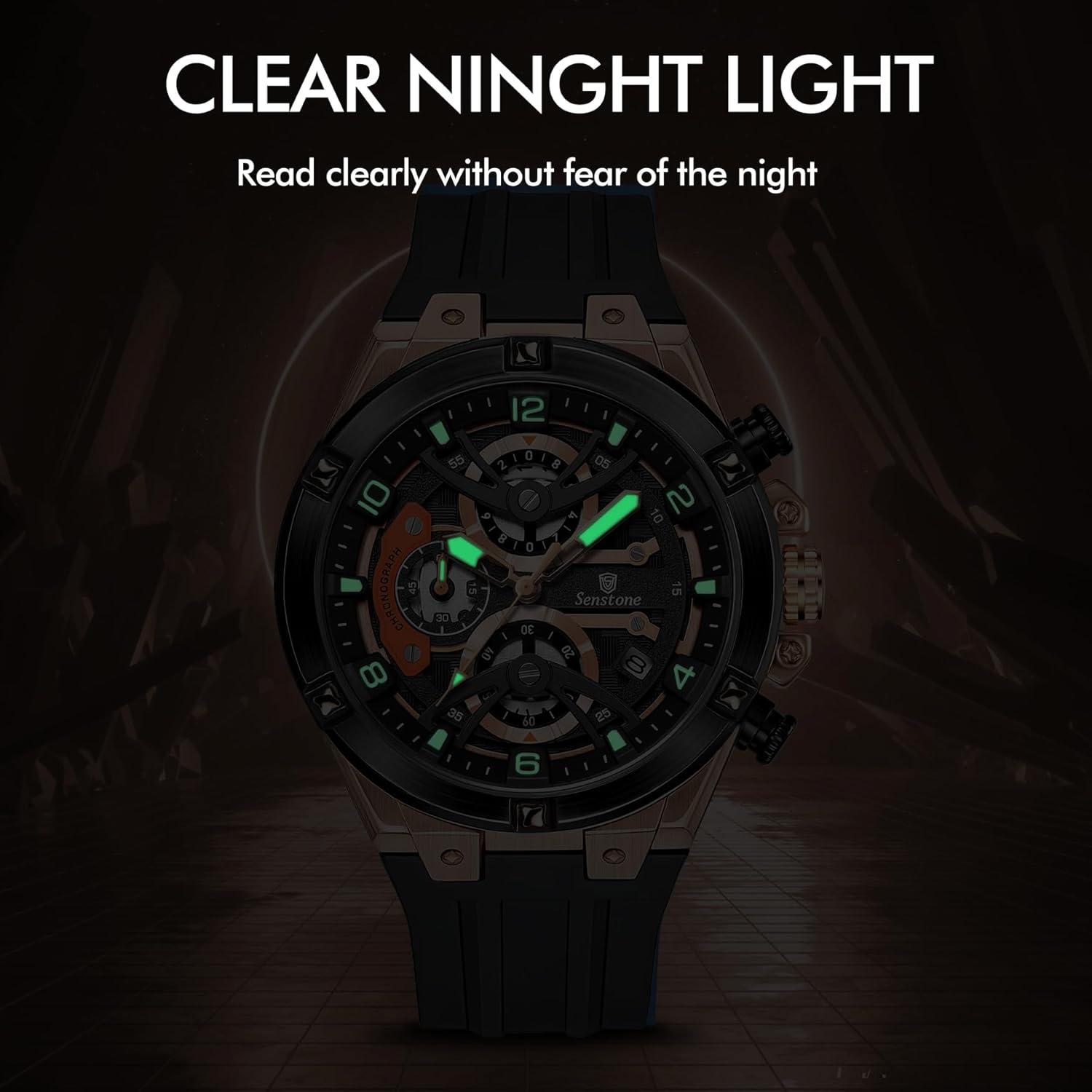 Reloj deportivo Senstone hombre cuarzo analógico 30m impermeable