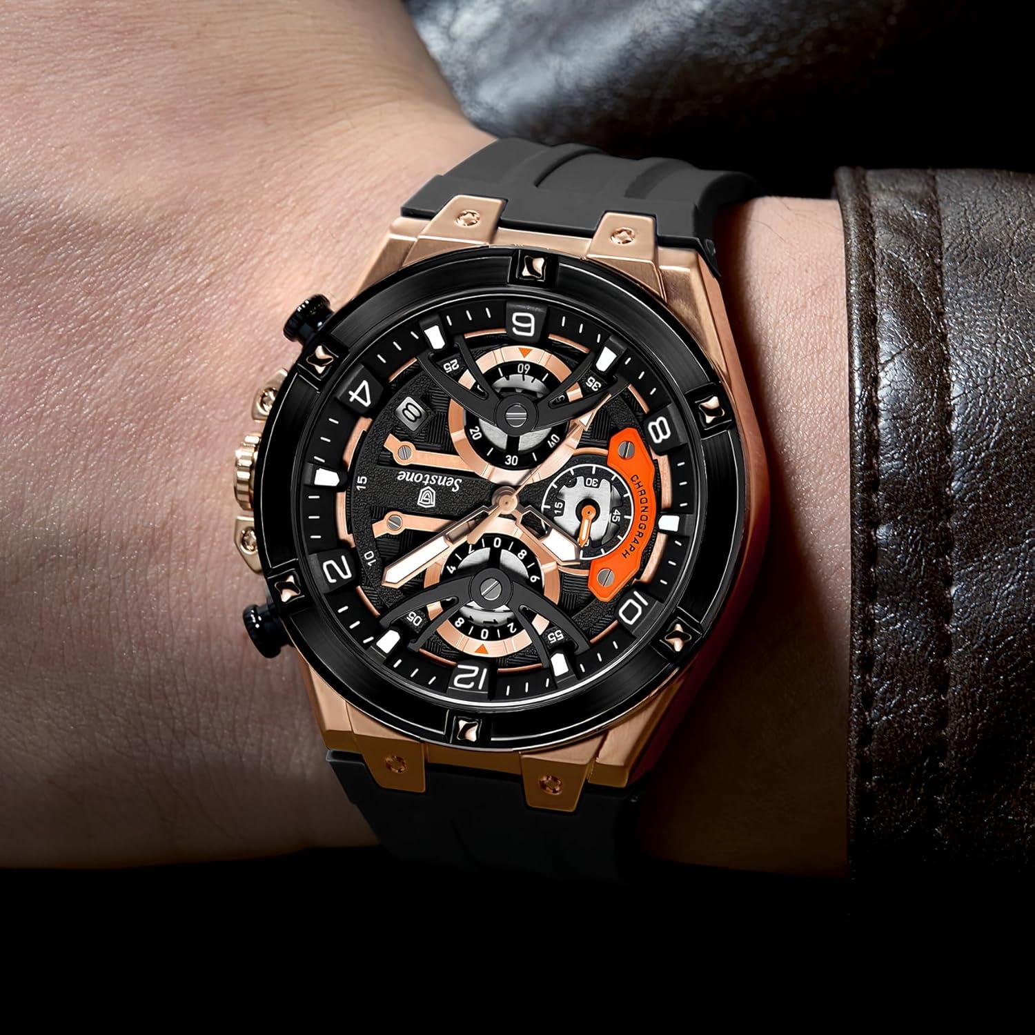 Reloj deportivo Senstone hombre cuarzo analógico 30m impermeable