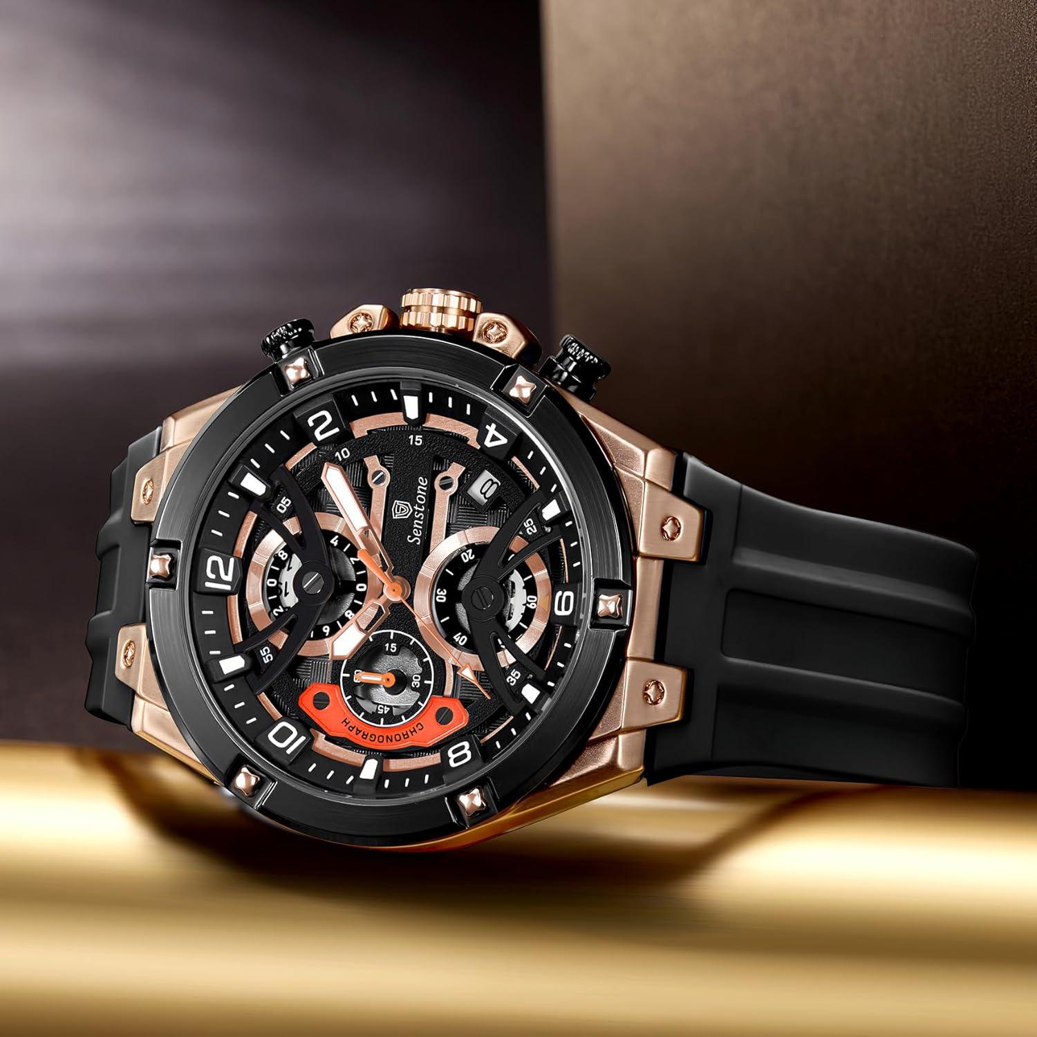 Reloj deportivo Senstone hombre cuarzo analógico 30m impermeable