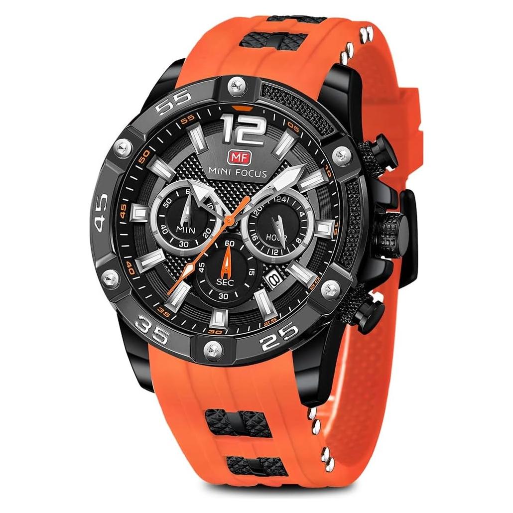 Reloj deportivo militar AIMES para hombres 47mm naranja