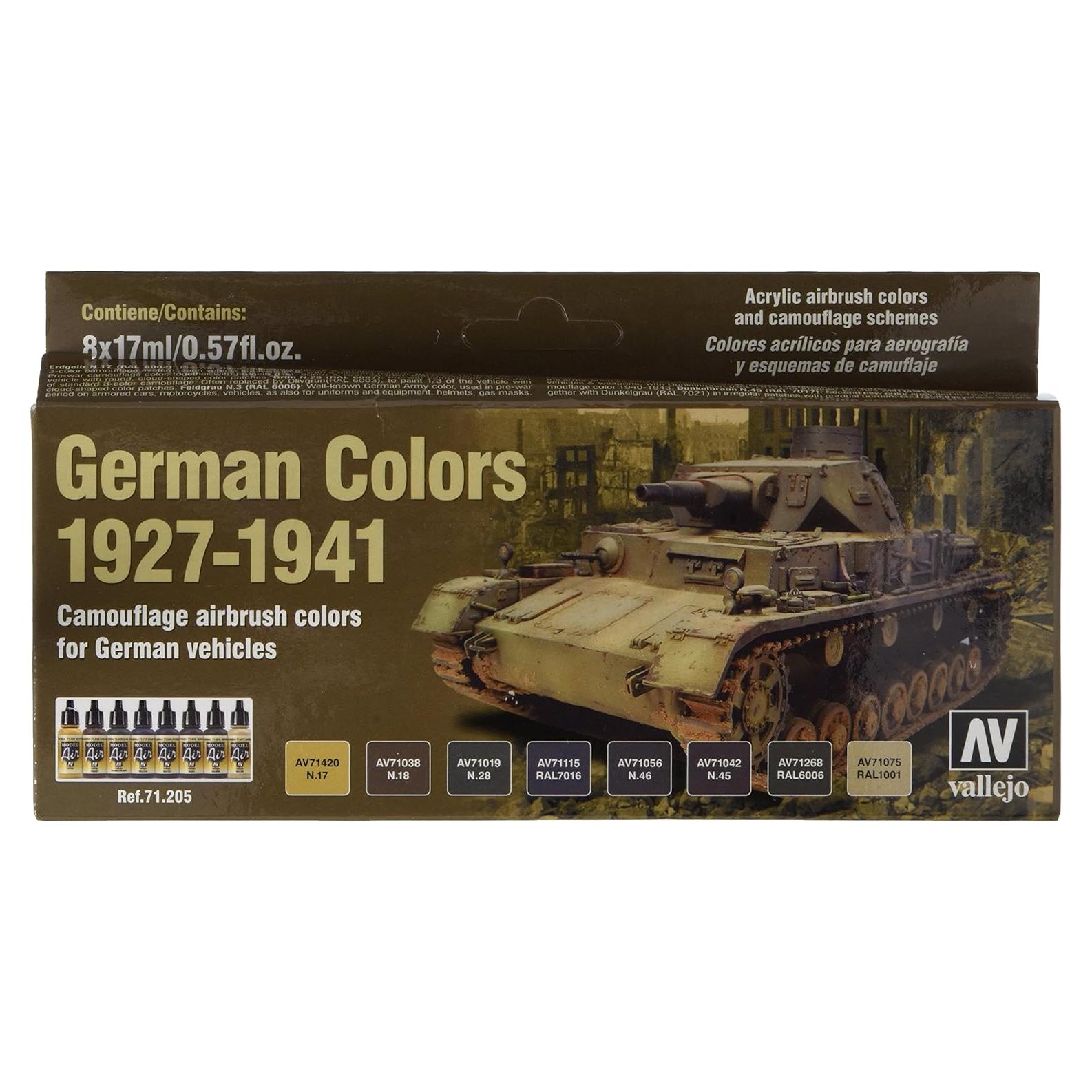 Set de Pintura Acrílica Vallejo 8 Colores Alemanes 1927-1941 136 ml