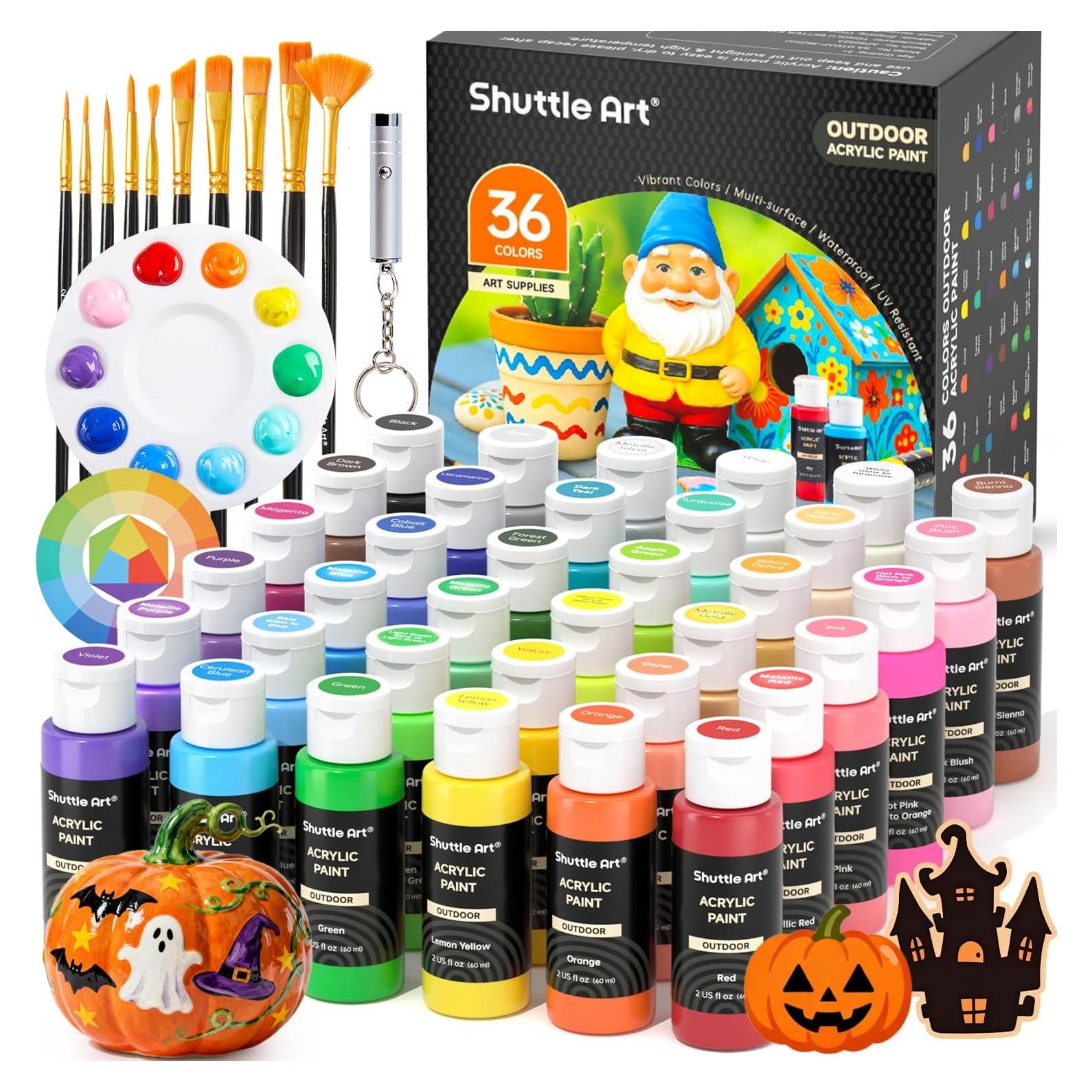 Juego de Pintura Acrílica Exterior Shuttle Art 36 Colores 60ml