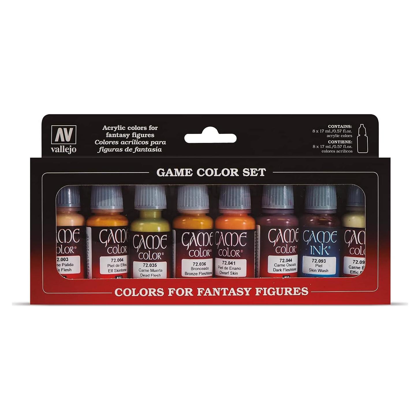 Juego de Pinturas Acrílicas Vallejo Tonos de Piel 8 Colores