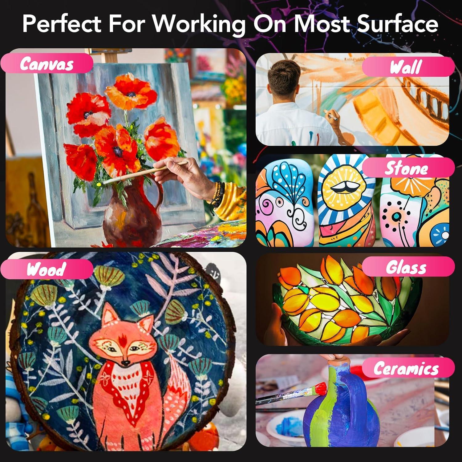 Juego de Pintura Acrílica Halobios 50 Colores 60 ml Premium